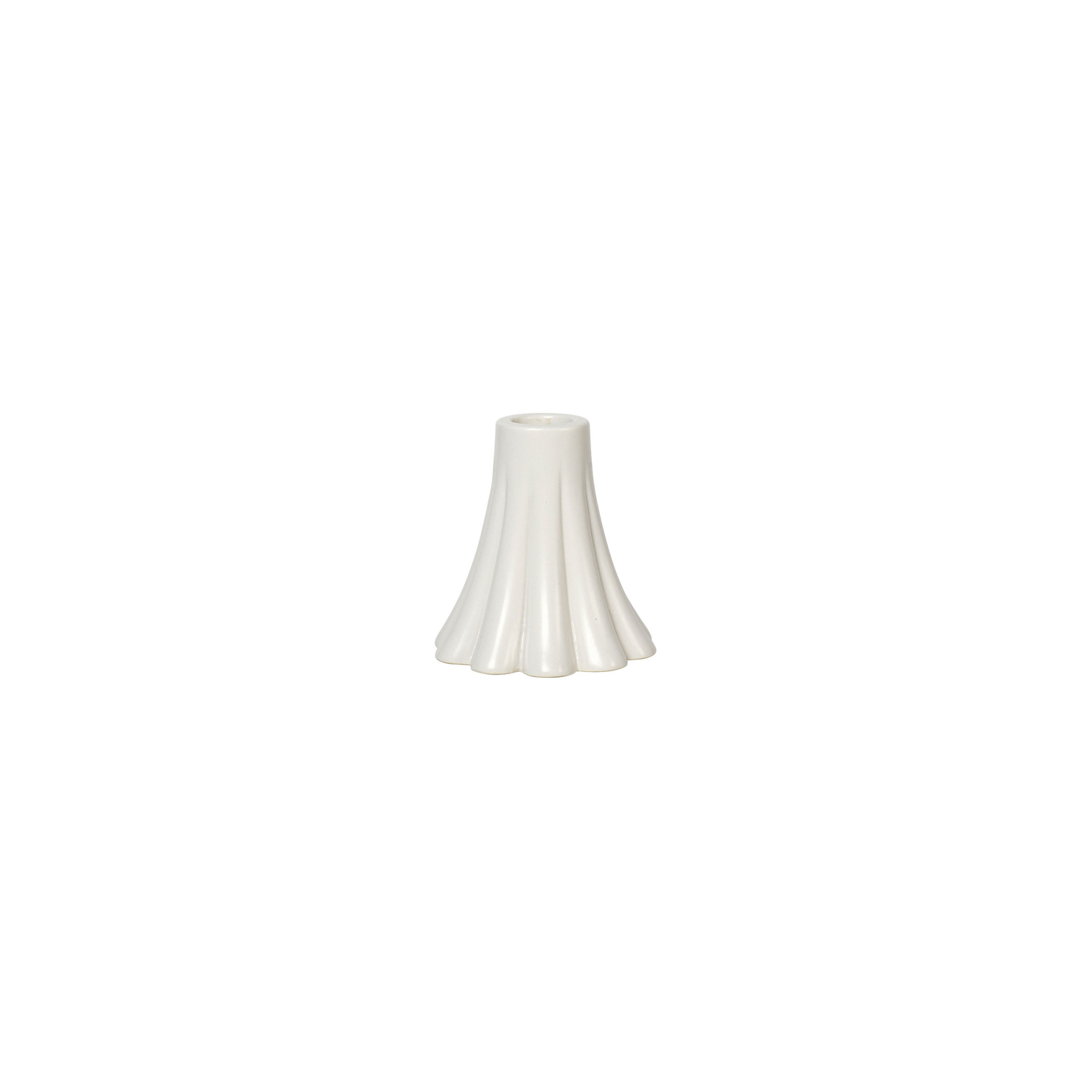 Broste Copenhagen White - Candle Stick Heli - Enamelled Sandstone