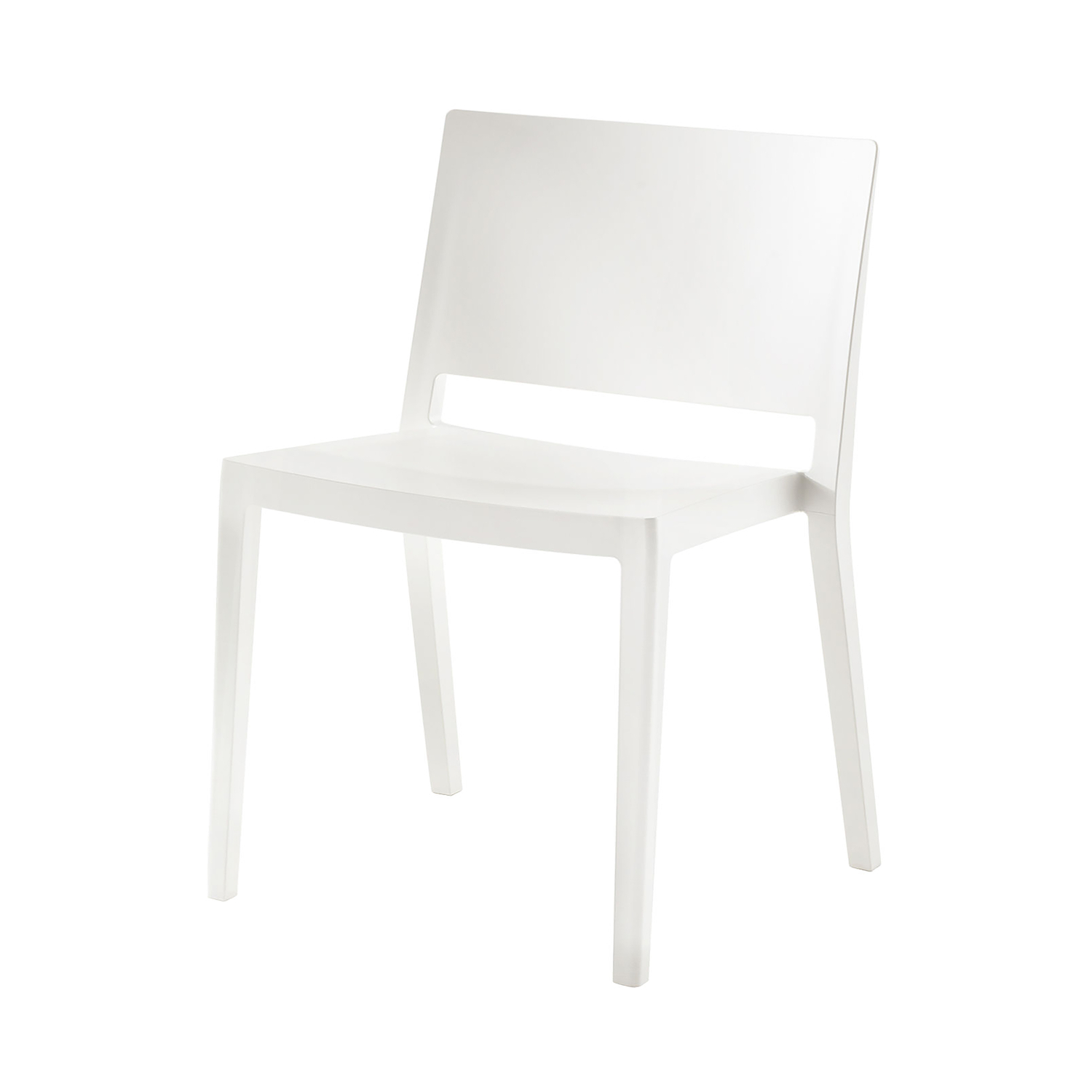 Kartell White - Stacking Chair Lizz - Technopolymer - Designer Piero Lissoni
