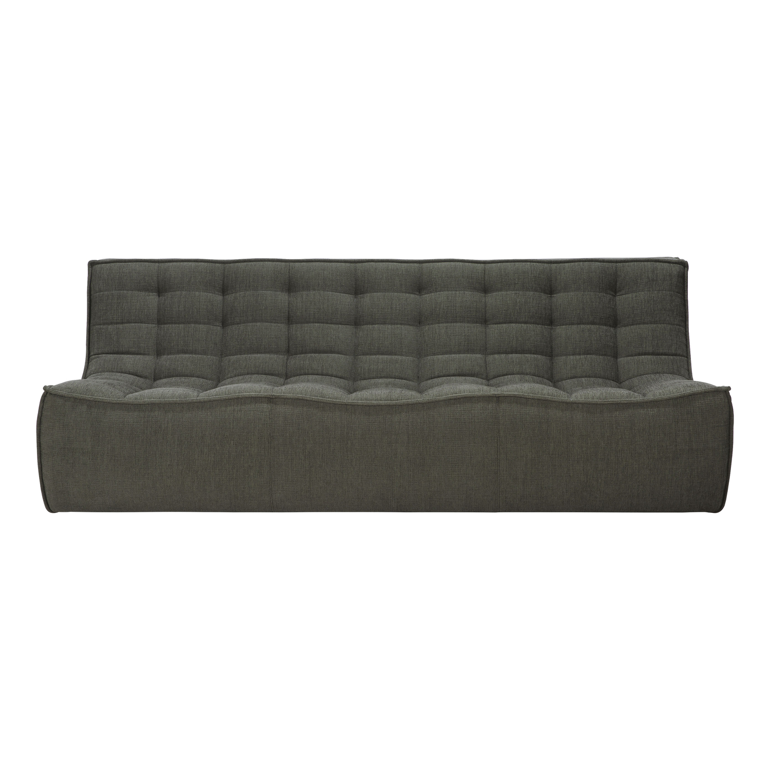 Ethnicraft - Canapé 3 places ou + N701 - Vert - Coton recyclé - Designer Jacques Deneef