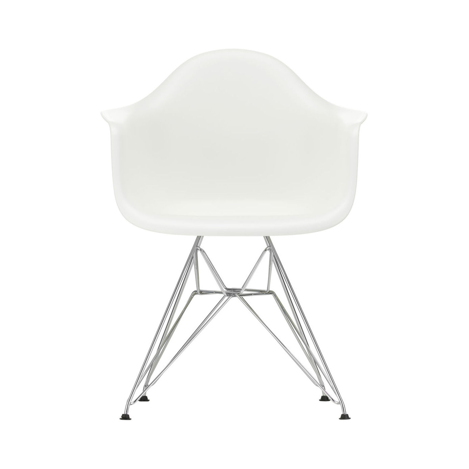 Vitra Blanc - Fauteuil Eames Plastic Armchair - Acier Chromé - Designer Charles & Ray Eames