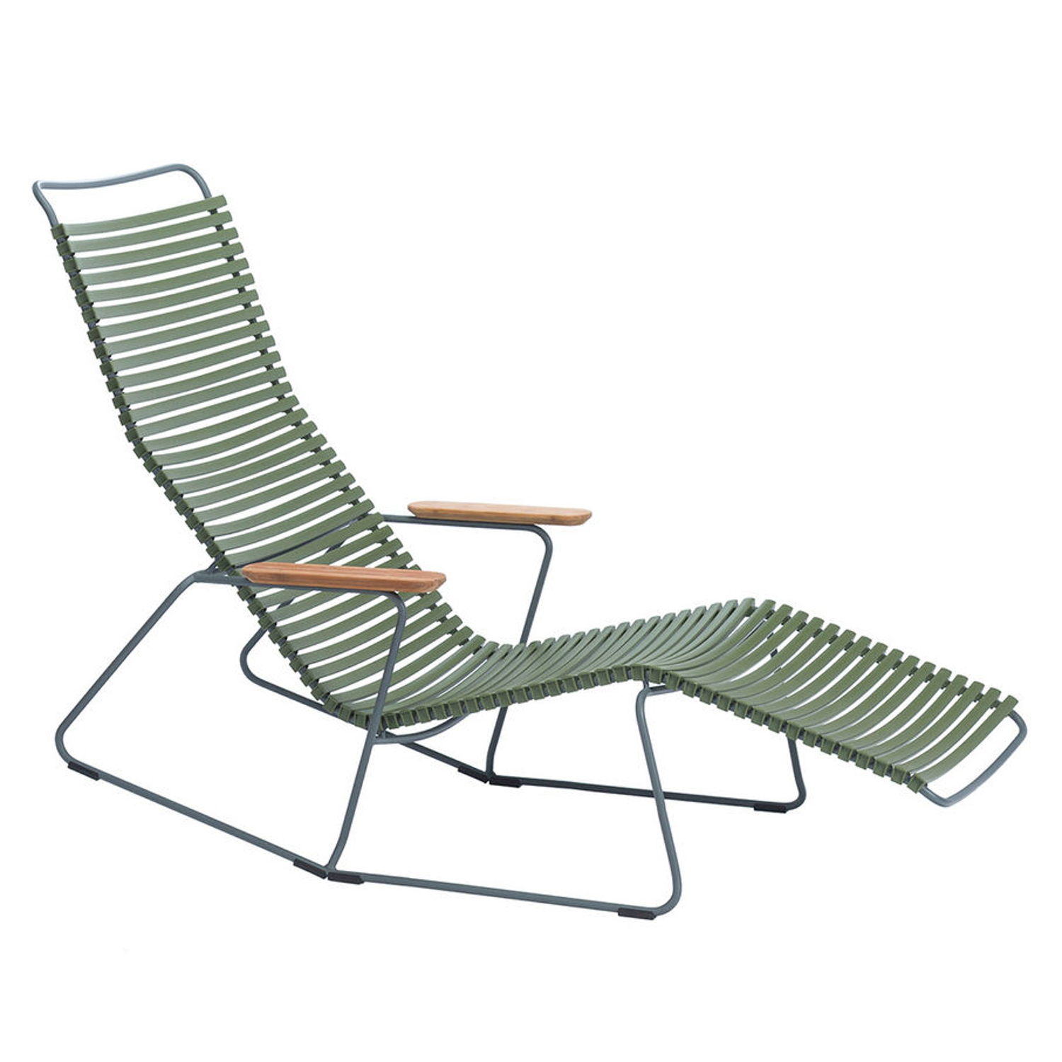 Houe Green - Reclining Deckchair Click - Bamboo - Designer Henrik Pedersen 32Cm