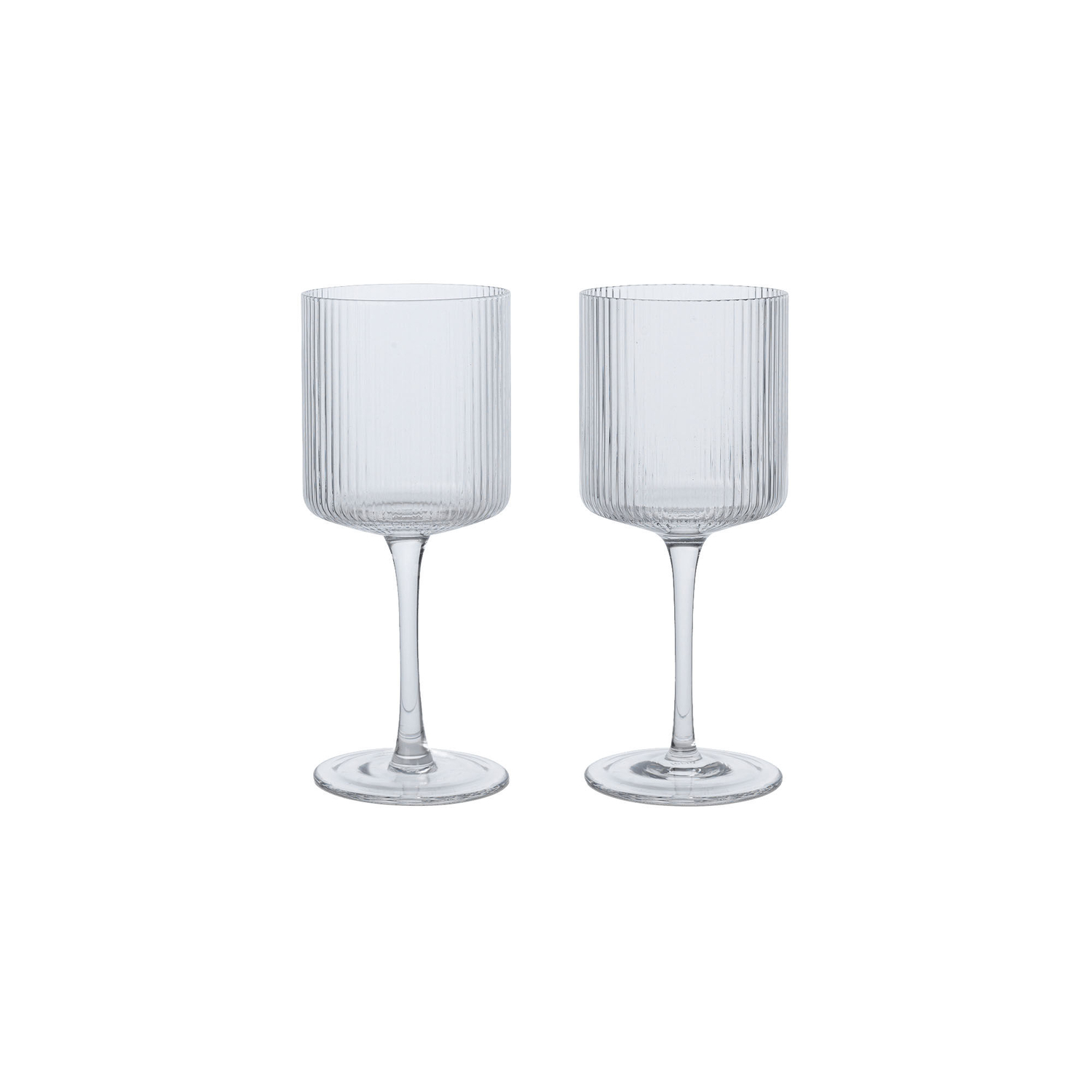 Ferm Living - Weißweinglas Ripple - Transparent - Mundgeblasenes Glas - Designer Trine Andersen