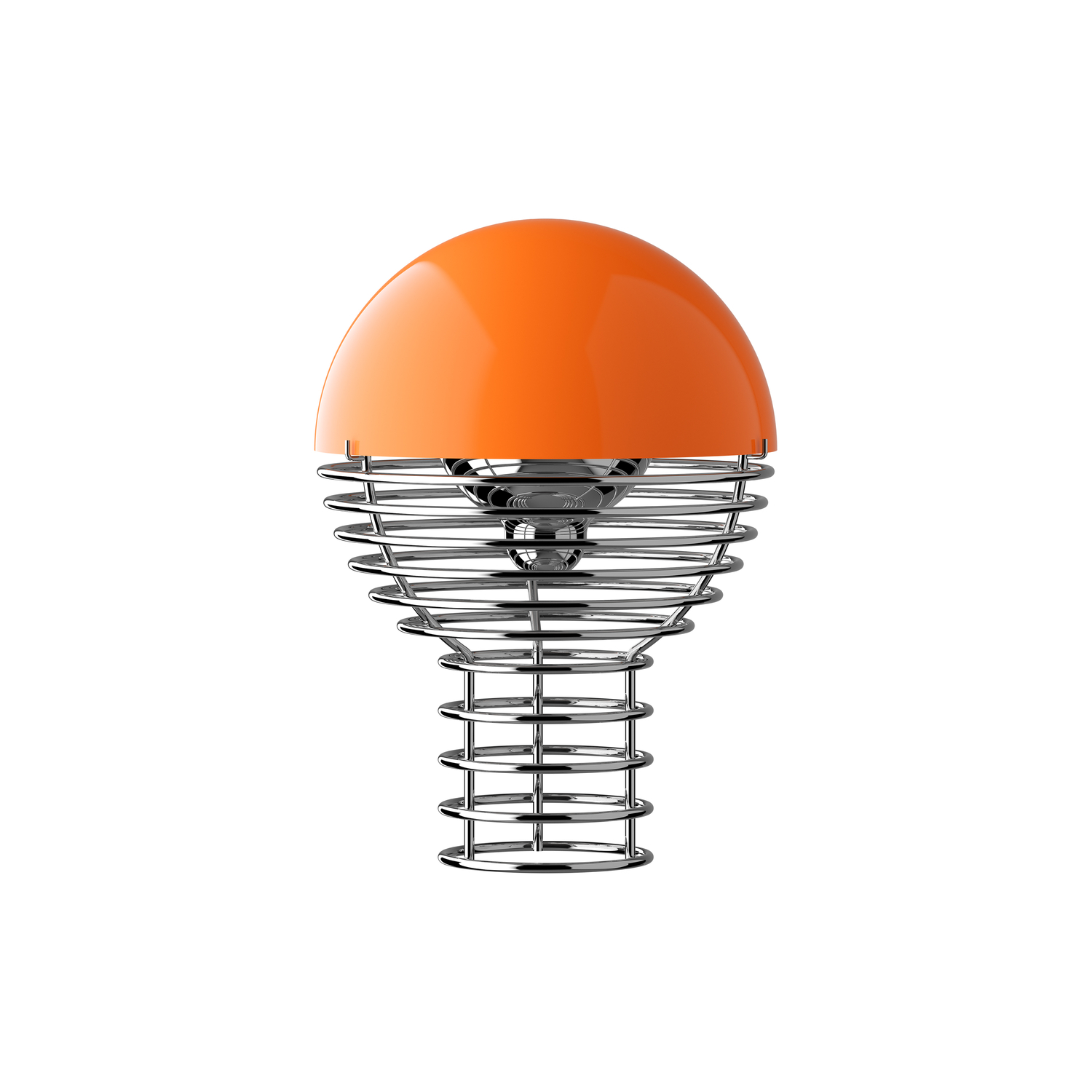 Verpan Orange - Wireless Rechargeable Lamp Wire - Chromed Steel - Designer Verner Panton