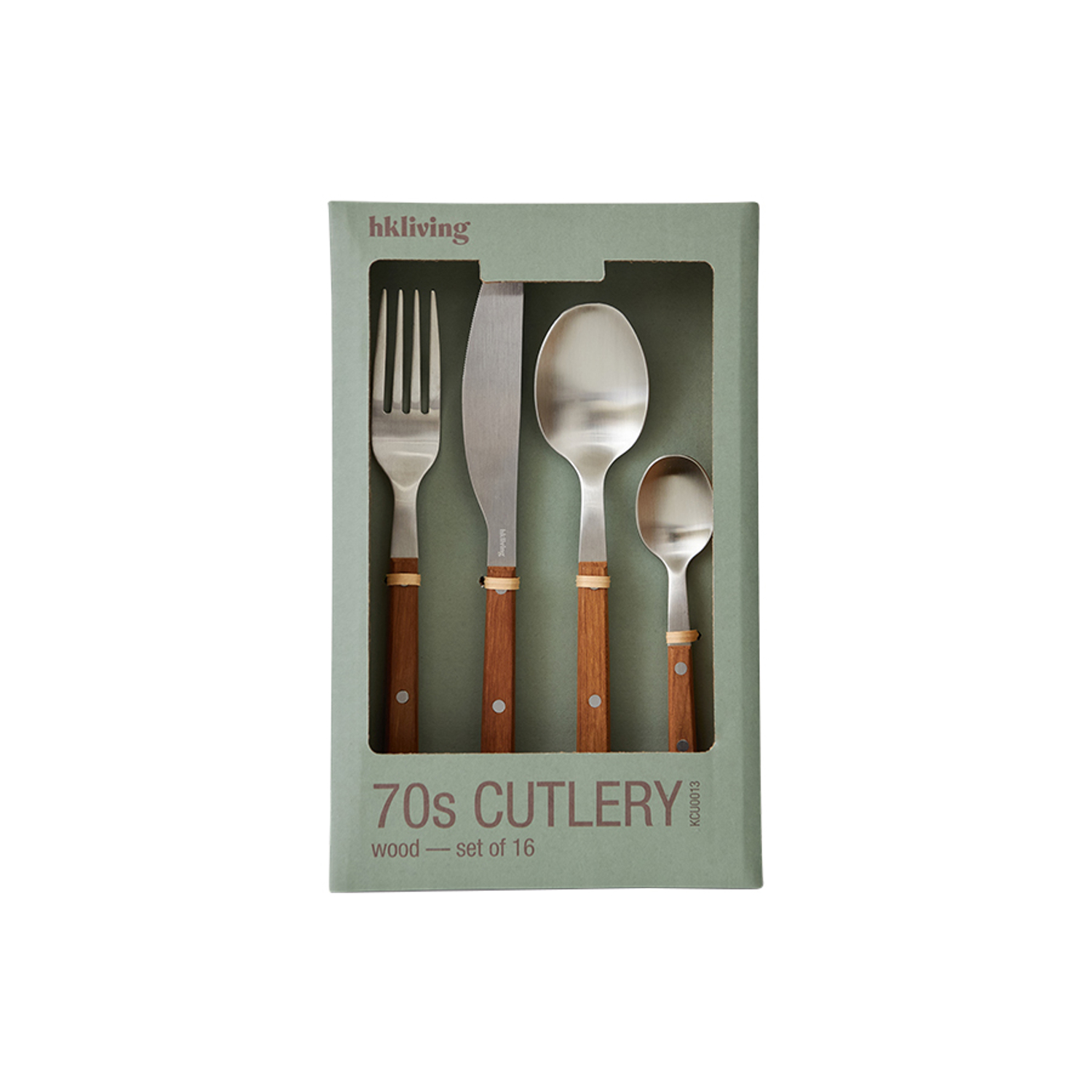 Hk Living - Set De Couverts 70S - Bois Naturel - Érable - Image 1