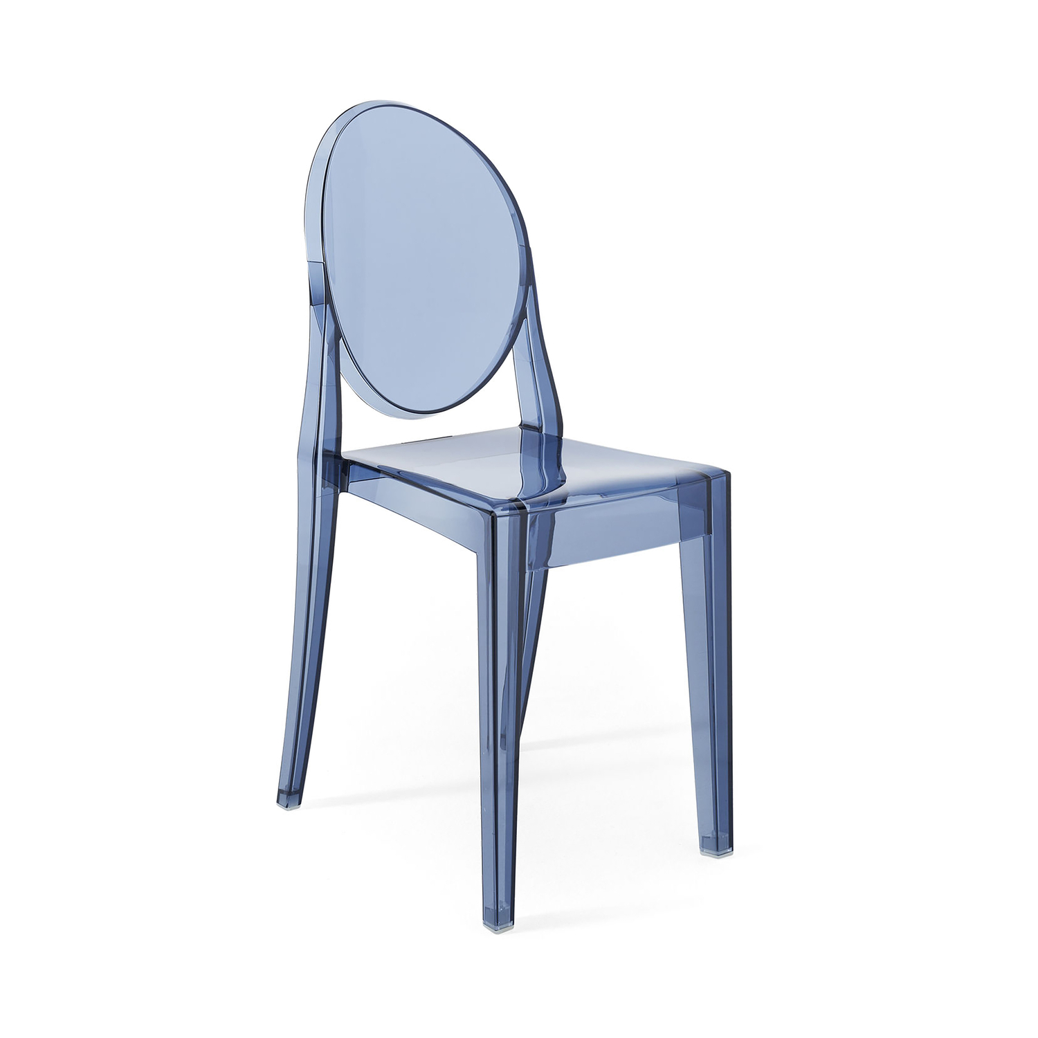 Kartell Blue - Stacking Chair Ghost - Polycarbonate 2.0 - Designer Philippe Starck