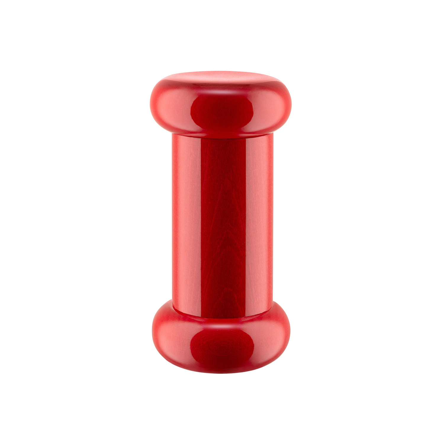 Alessi Red - Salt And Pepper Mill 100 Values Collection - Solid Turned Beech, Fsc-Certified - Designer Ettore Sottsass