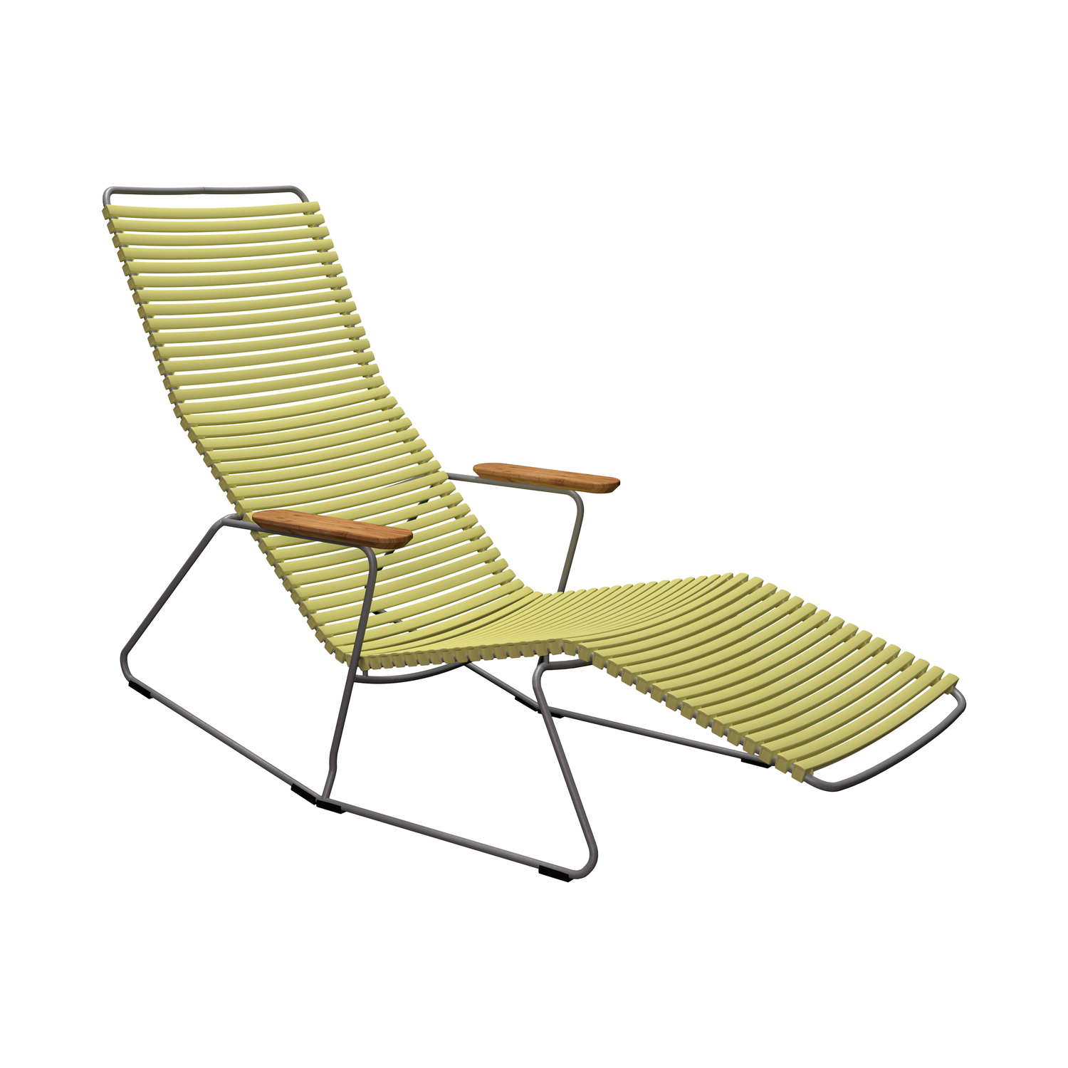 Houe Yellow - Reclining Deckchair Click - Powder Coated Steel - Designer Henrik Pedersen