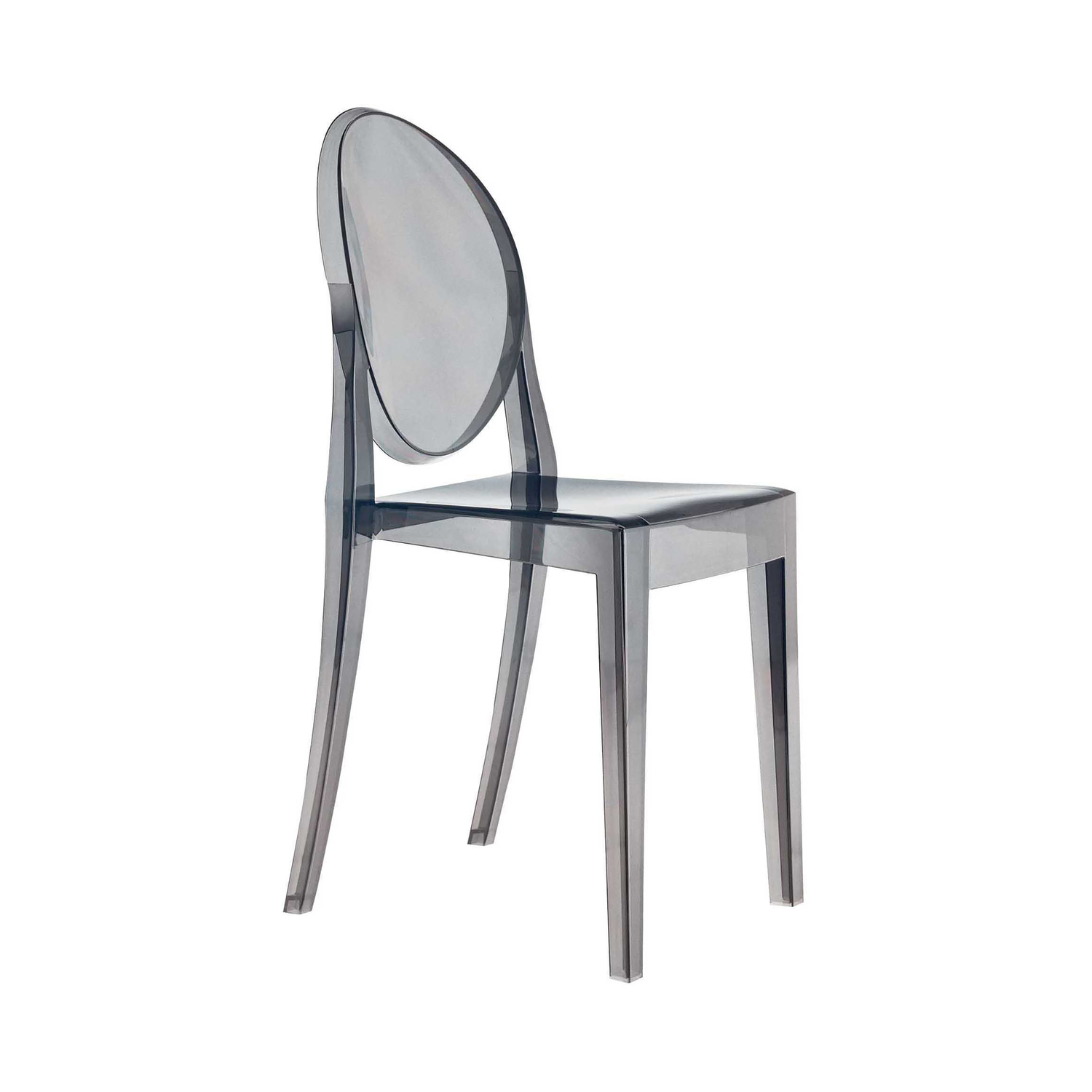 Kartell - Chaise empilable Ghost - Gris - Polycarbonate 2.0 - Designer Philippe Starck