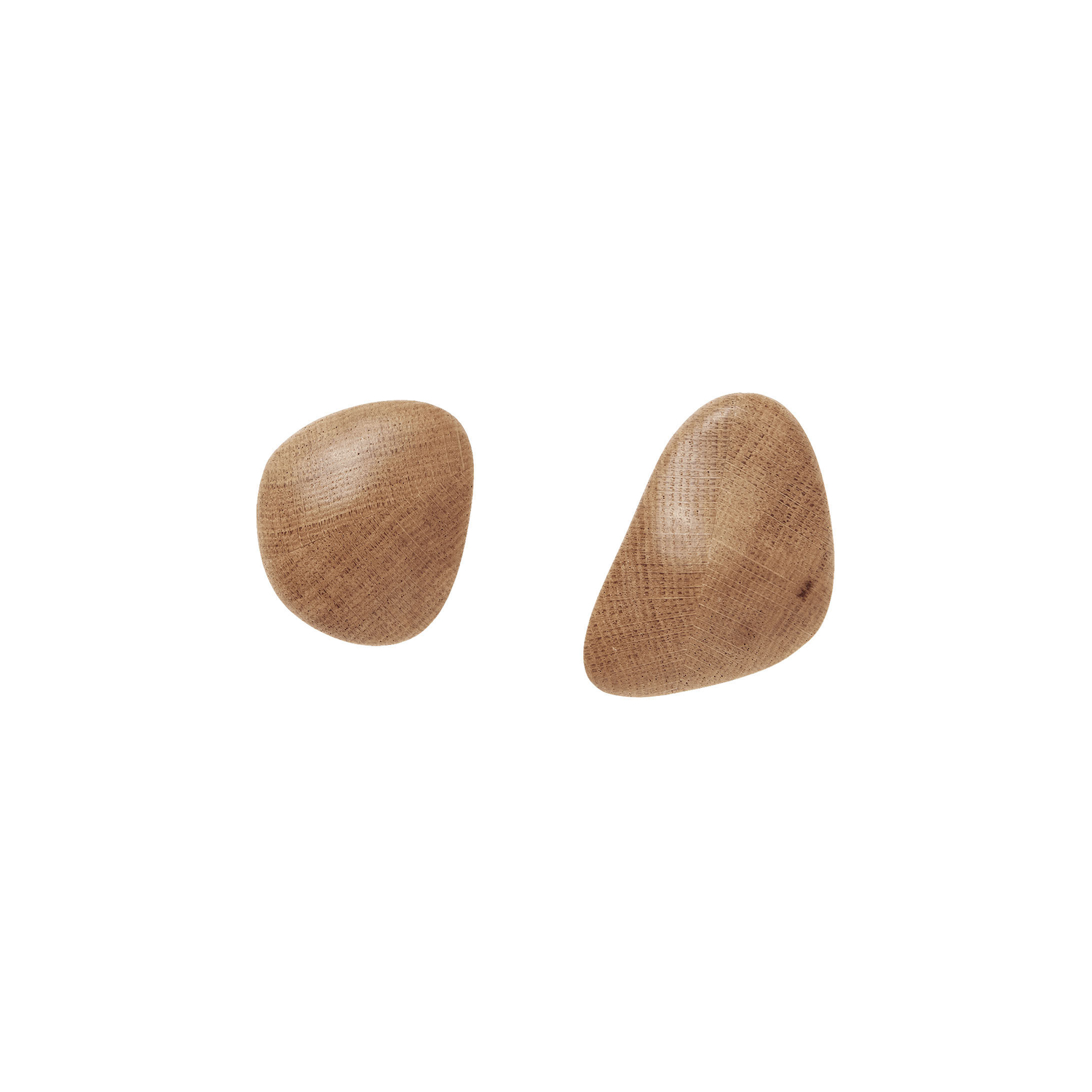 Ferm Living - Set Of 2 Cairn - Natural Wood - Solid Oak - Designer Trine Andersen