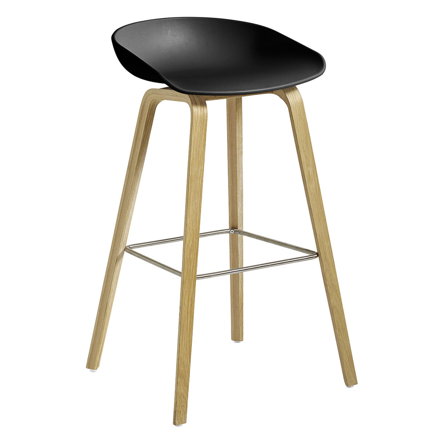 Hay Black - Bar Stool About A Stool - Lacquered Oak - Designer Hee Welling