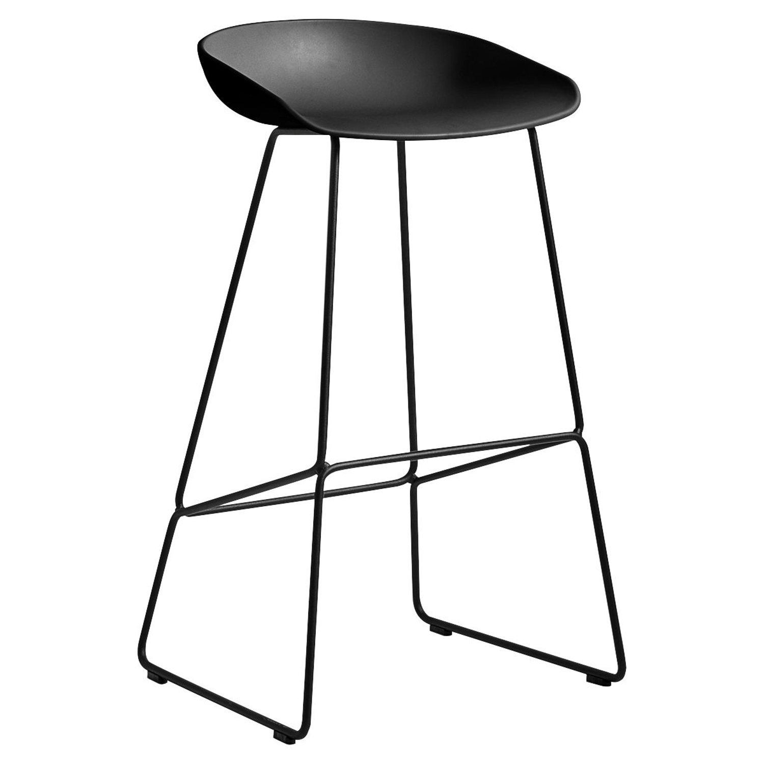 Hay Black - Bar Stool About A Stool - Recycled Polypropylene - Designer Hee Welling