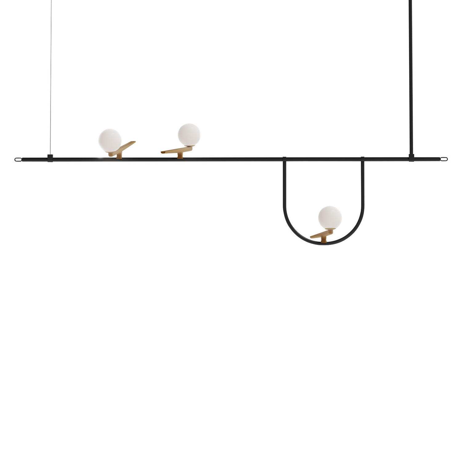 Artemide - Suspension Yanzi - Noir - Laiton - Designer Neri & Hu