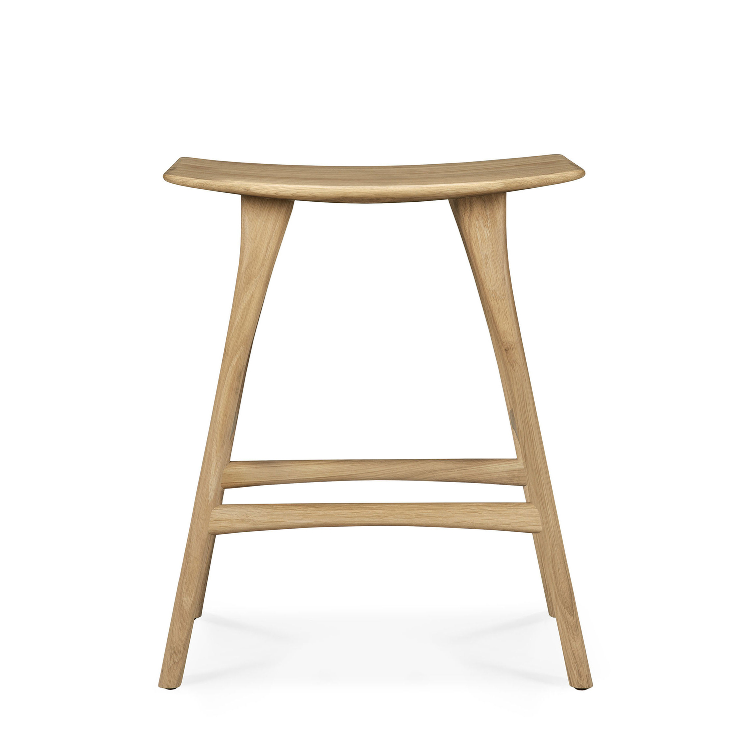 Ethnicraft Grain/Green - Bar Stool Osso - Natural Wood - Solid Oak - Designer &
