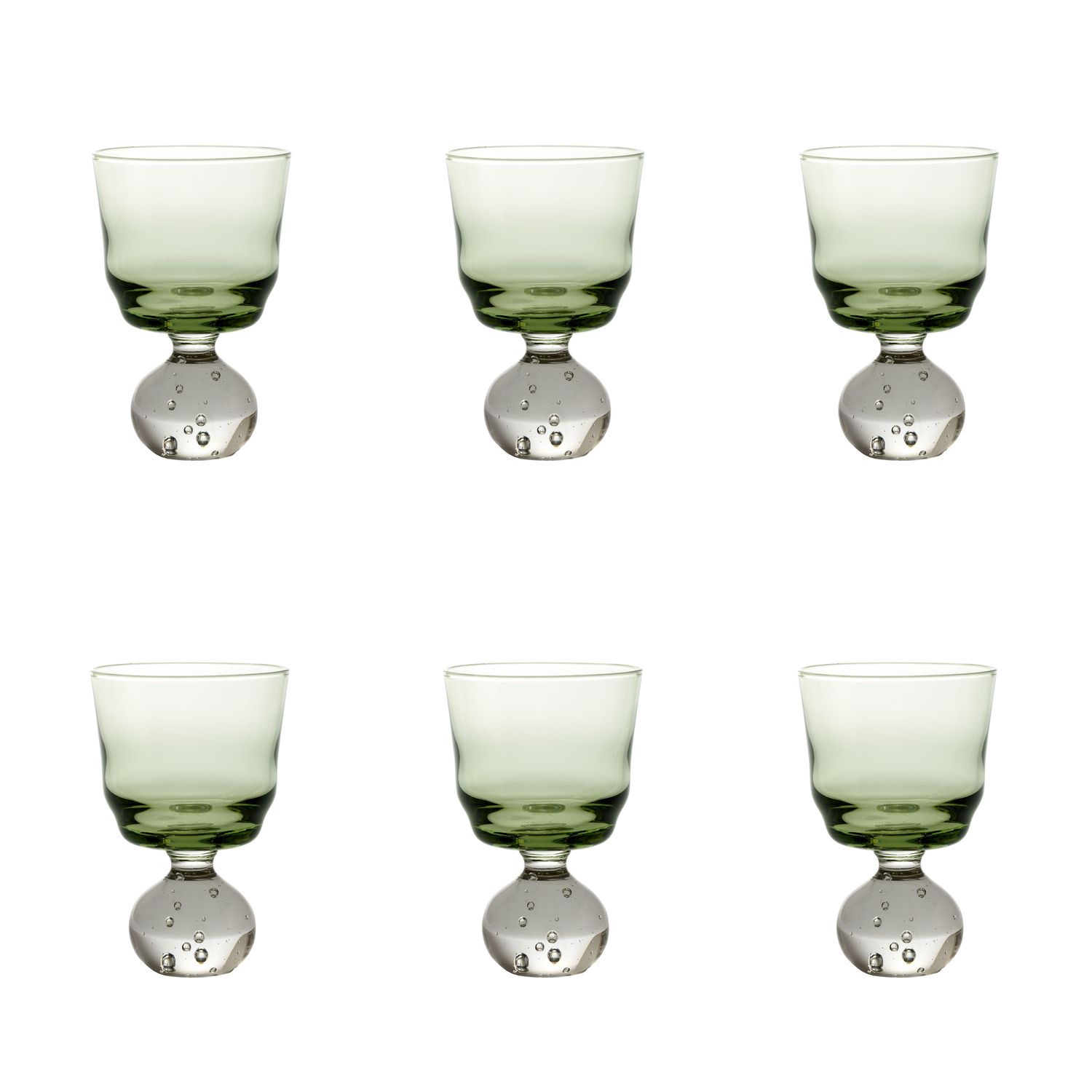 Serax Green - Set Of 6 - Ø 6.3 X H 9.5 Cm Eternal Snow - Blown Glass - Designer Bela Silva