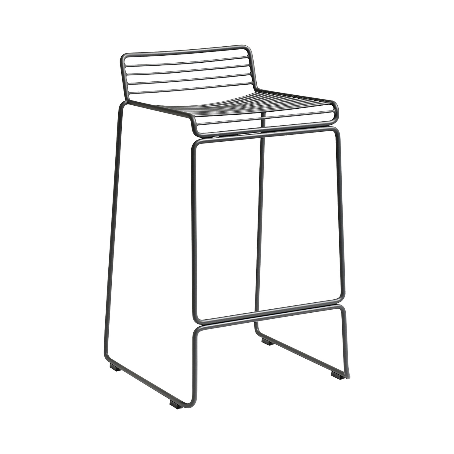 Hay Grey - Bar Stool Hee - Lacquered Steel - Designer Hee Welling