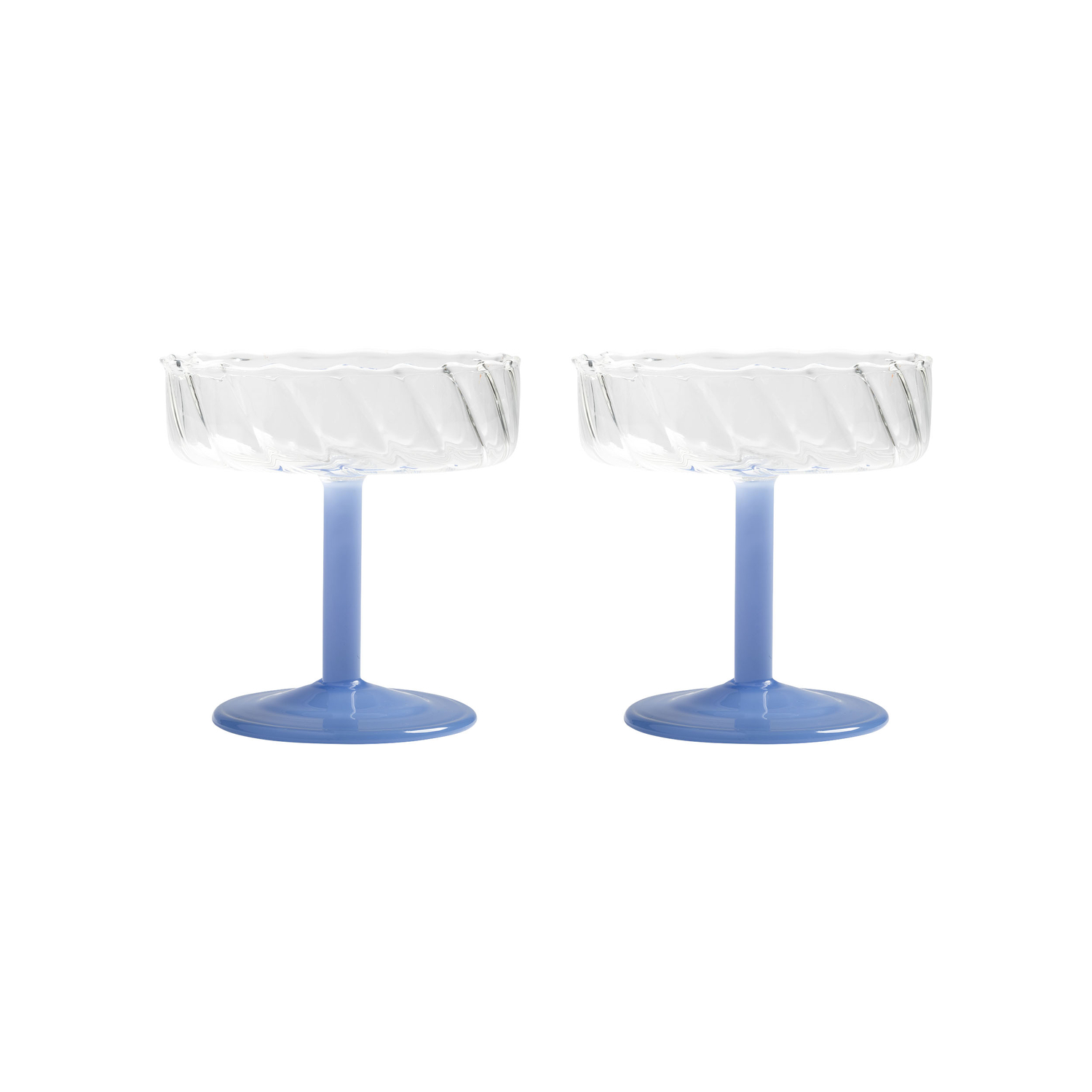Klevering Blue & - Set Of 2 Twirl - Glass
