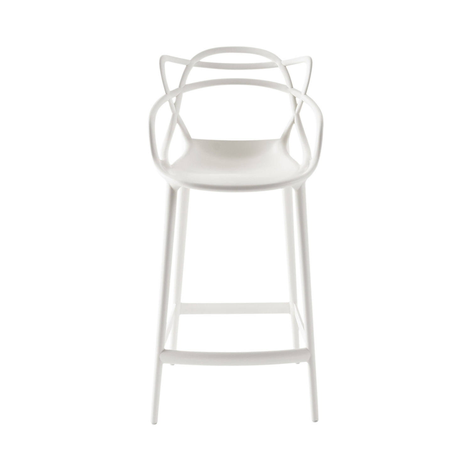 Kartell White - Bar Chair Masters - Recycled Thermoplastic Technopolymer - Designer Philippe Starck With Eugeni Quitllet
