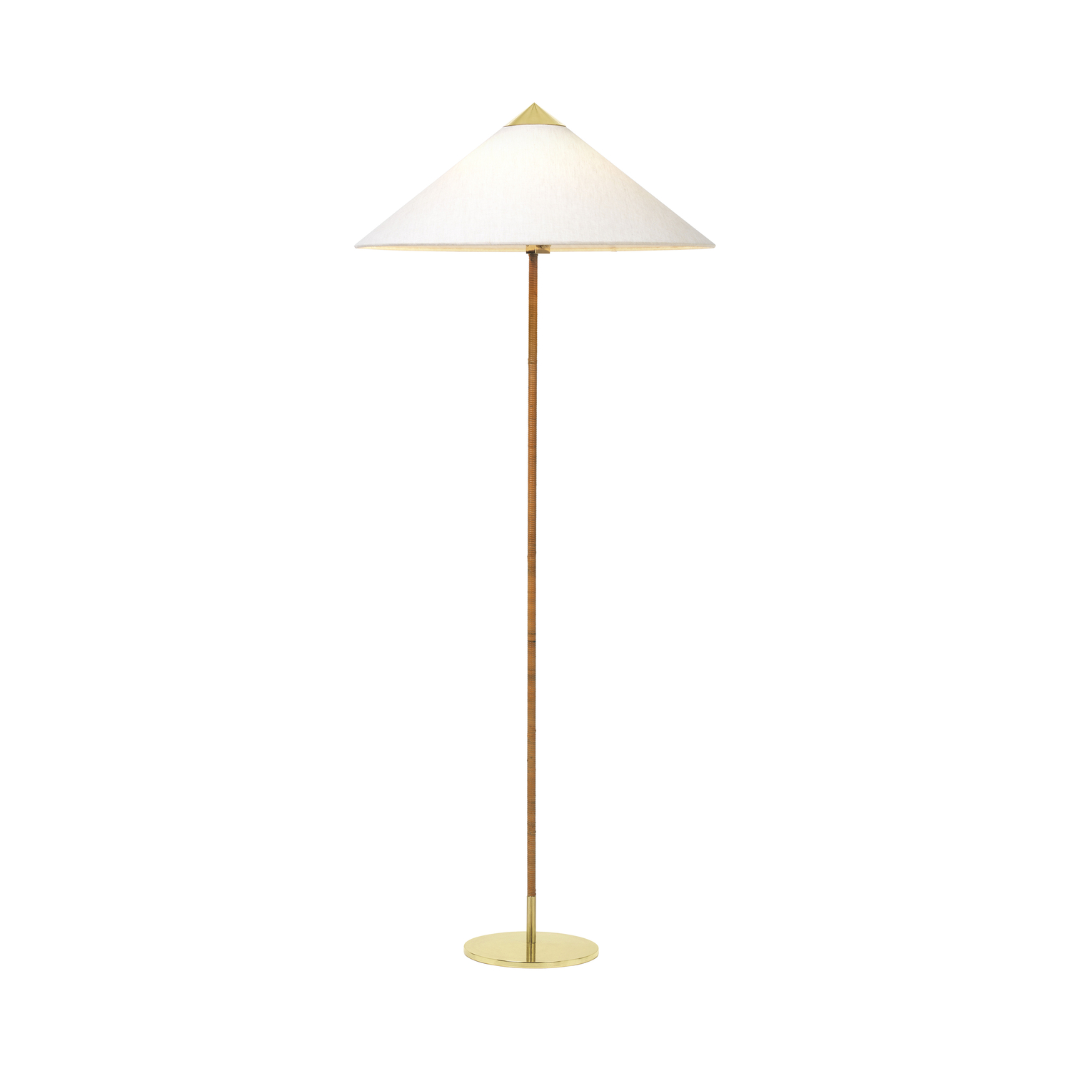 Gubi Beige - Floor Lamp Tynell - Natural Rattan - Designer Paavo Tynell