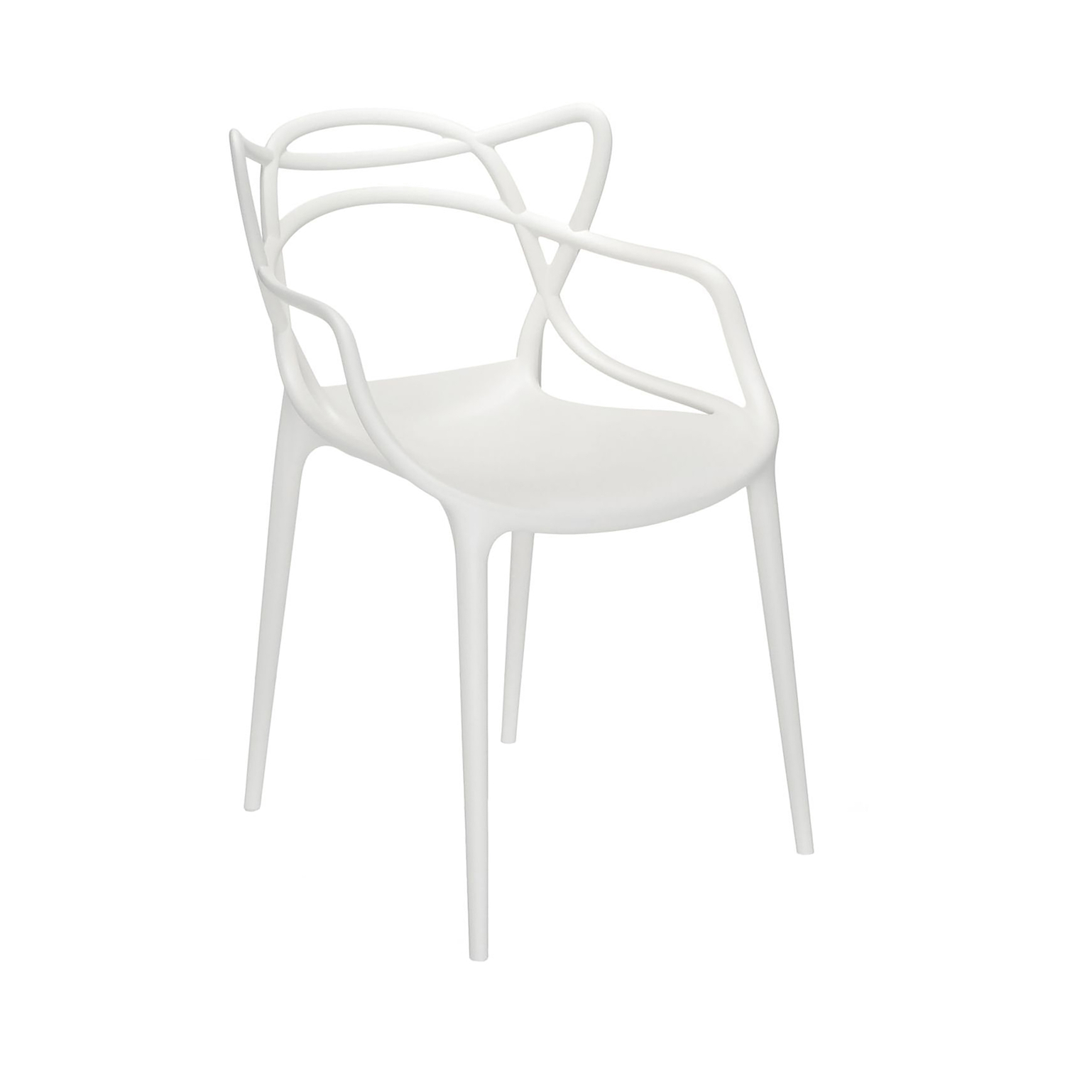 Kartell - Set Aus 4 Stapelbaren Stühlen Masters - Weiß - Recyceltes Thermoplast. Technopolymer - Designer Philippe Starck With Eugeni Quitllet - Bild 1