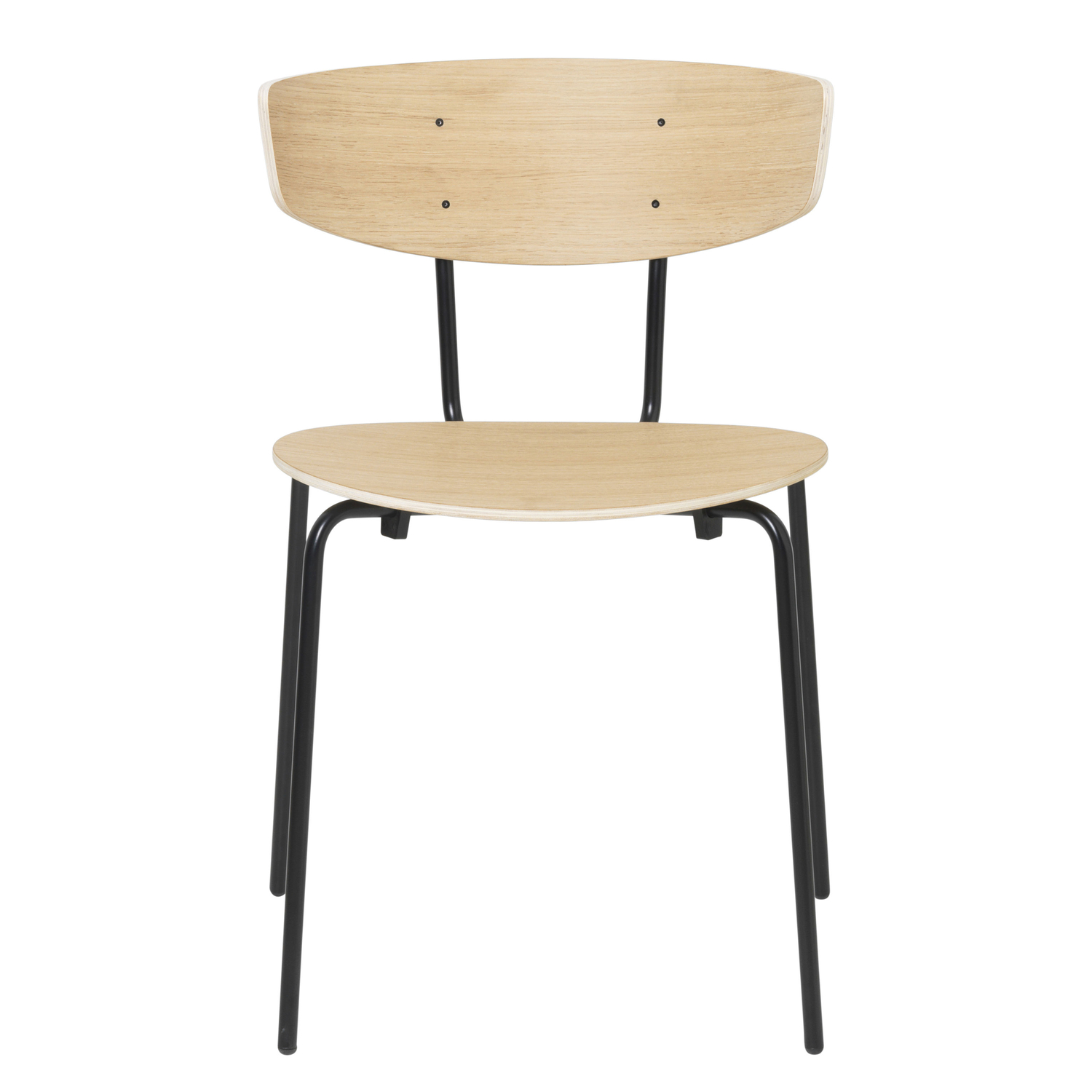 Ferm Living Black - Stacking Chair Herman - Natural Wood - Epoxy Lacquered Steel - Designer Herman Studio