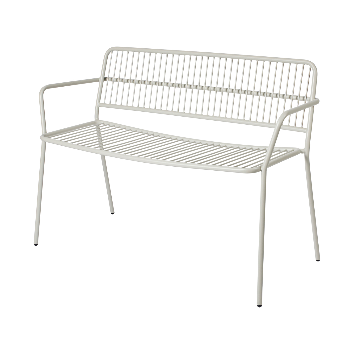 Broste Copenhagen Beige - Bench With Backrest Eden - Powder Coated Steel