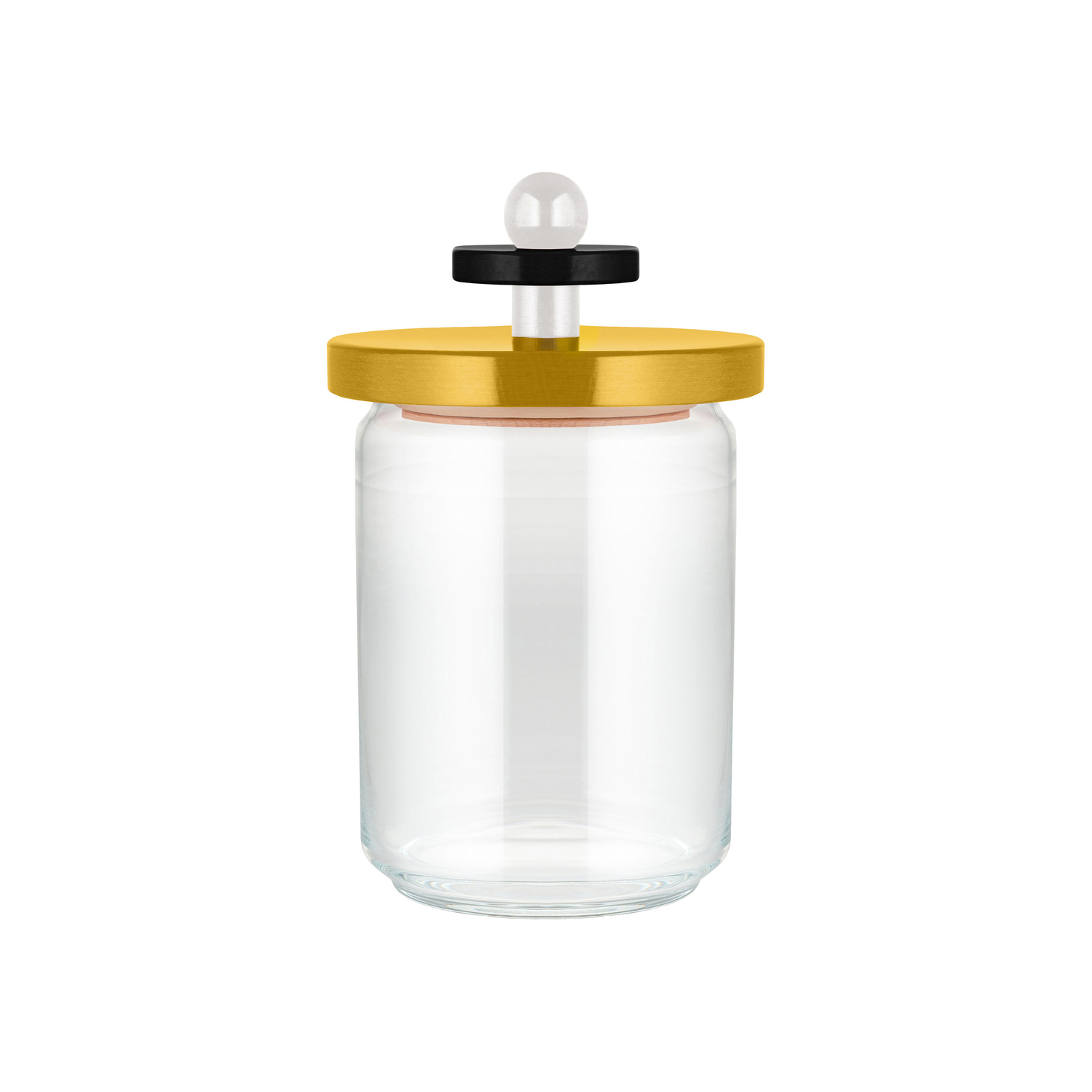 Alessi Gelb - Hermetisch Verschließbares Glas 100 Values Collection - Fsc-Zertifiziertes Massives Lindenholz - Designer Ettore Sottsass