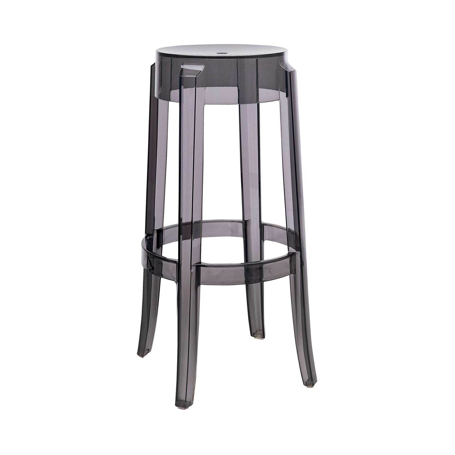 Kartell Grey - Stackable Bar Stool Ghost - Polycarbonate - Designer Philippe Starck