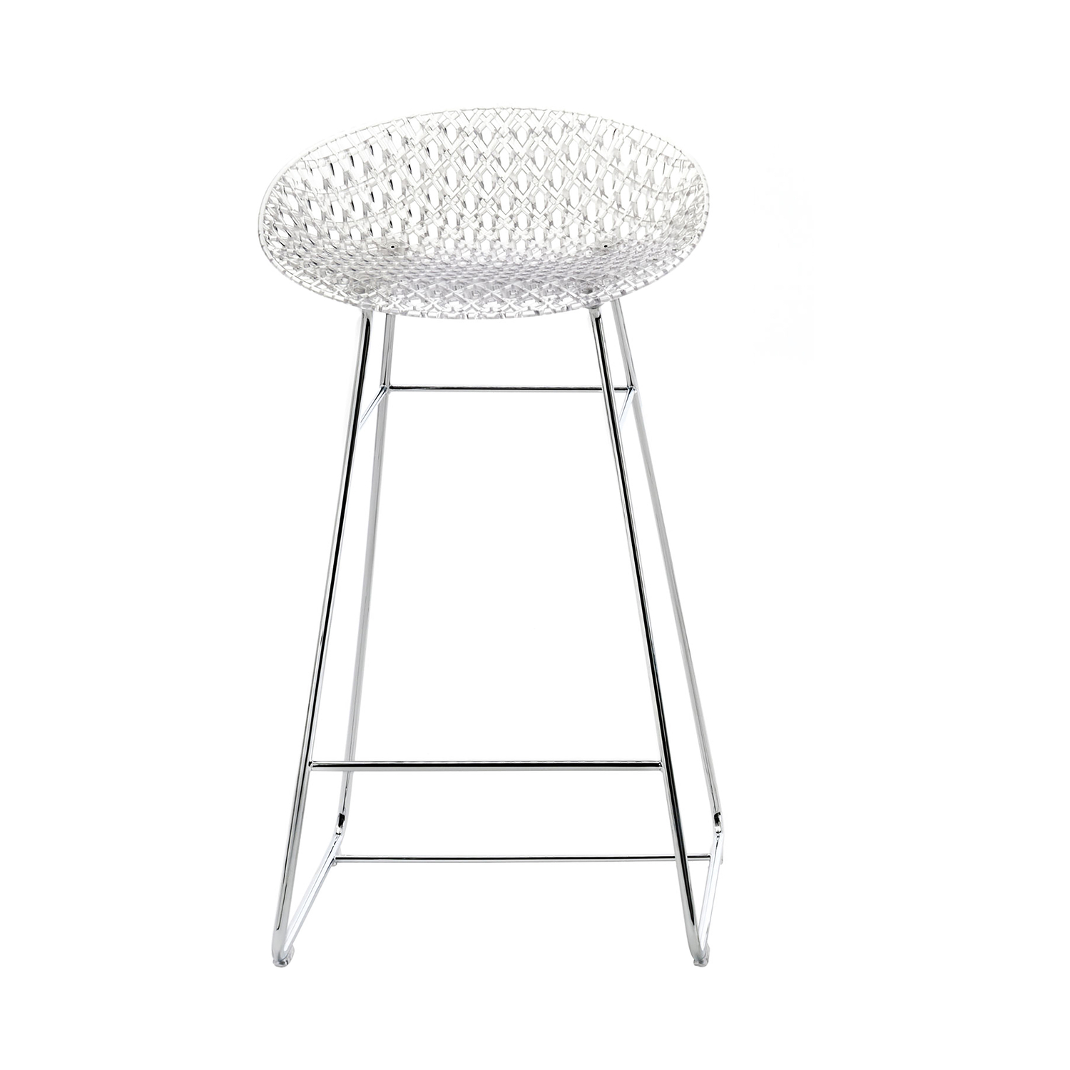 Kartell Light - Bar Stool Smatrik - Transparent - Chromed Steel - Designer Tokujin Yoshioka