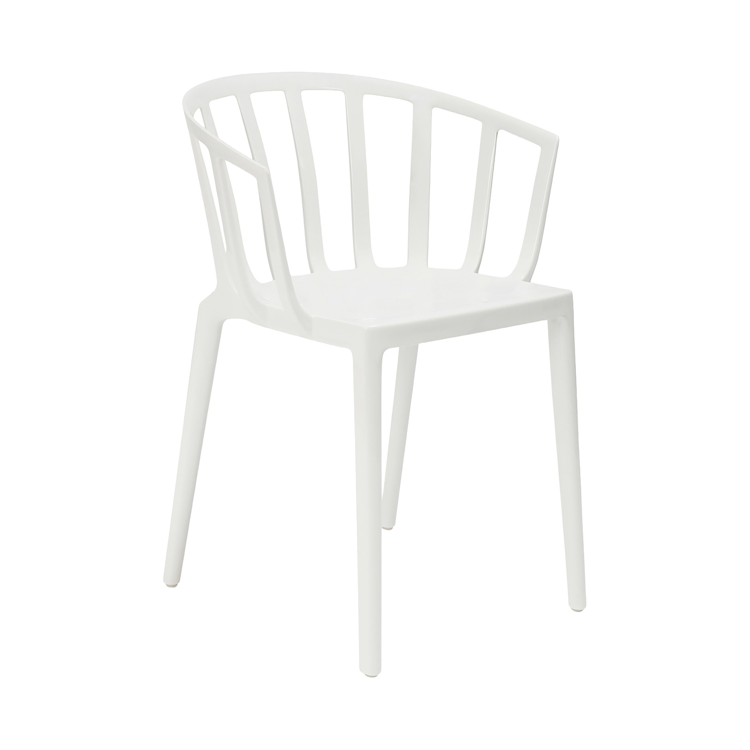 Kartell White - Stackable Armchair Venice - Recycled Thermoplastic Technopolymer - Designer Philippe Starck