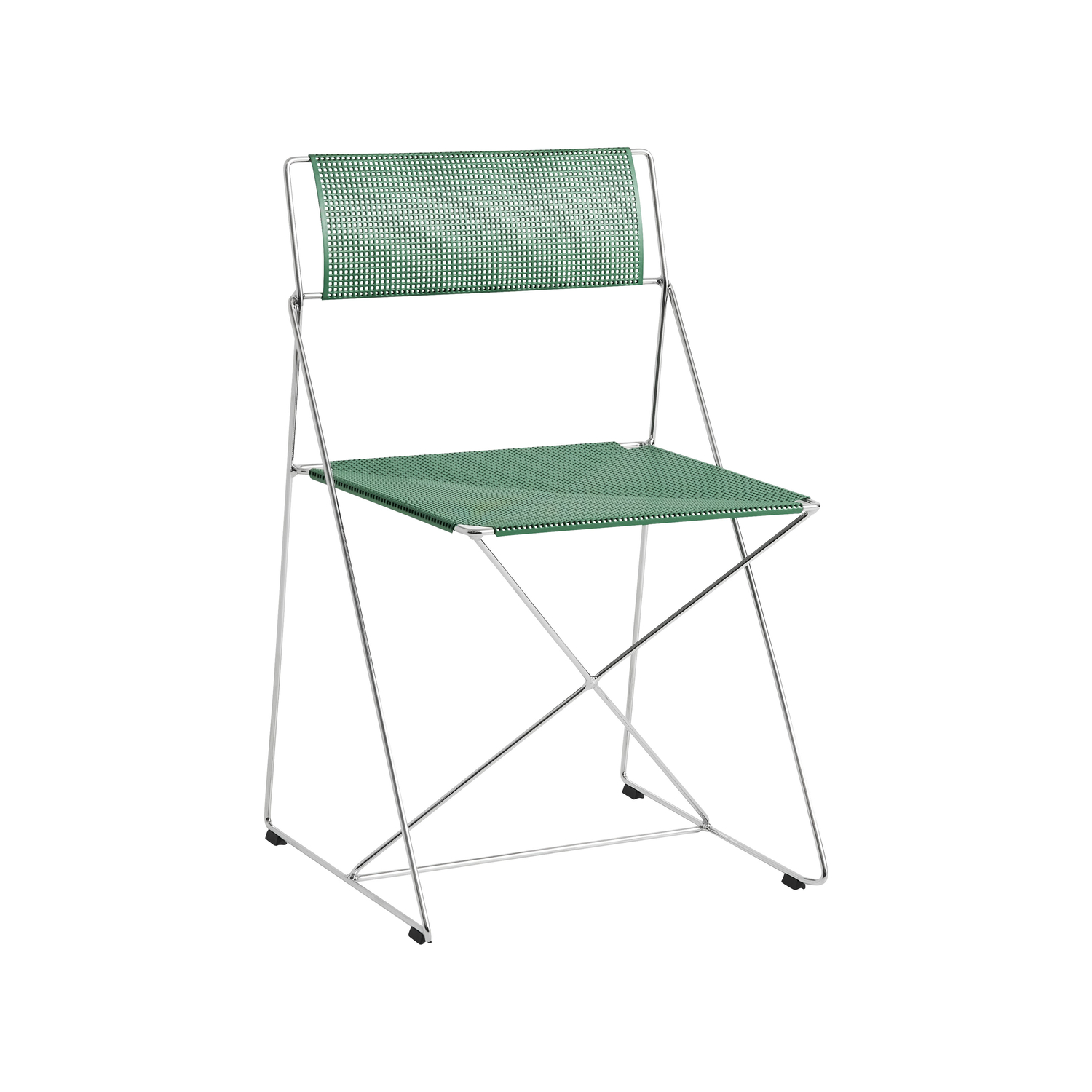 Hay Green - Stacking Chair X-Line - Chromed Steel - Designer Niels Jørgen Haugesen