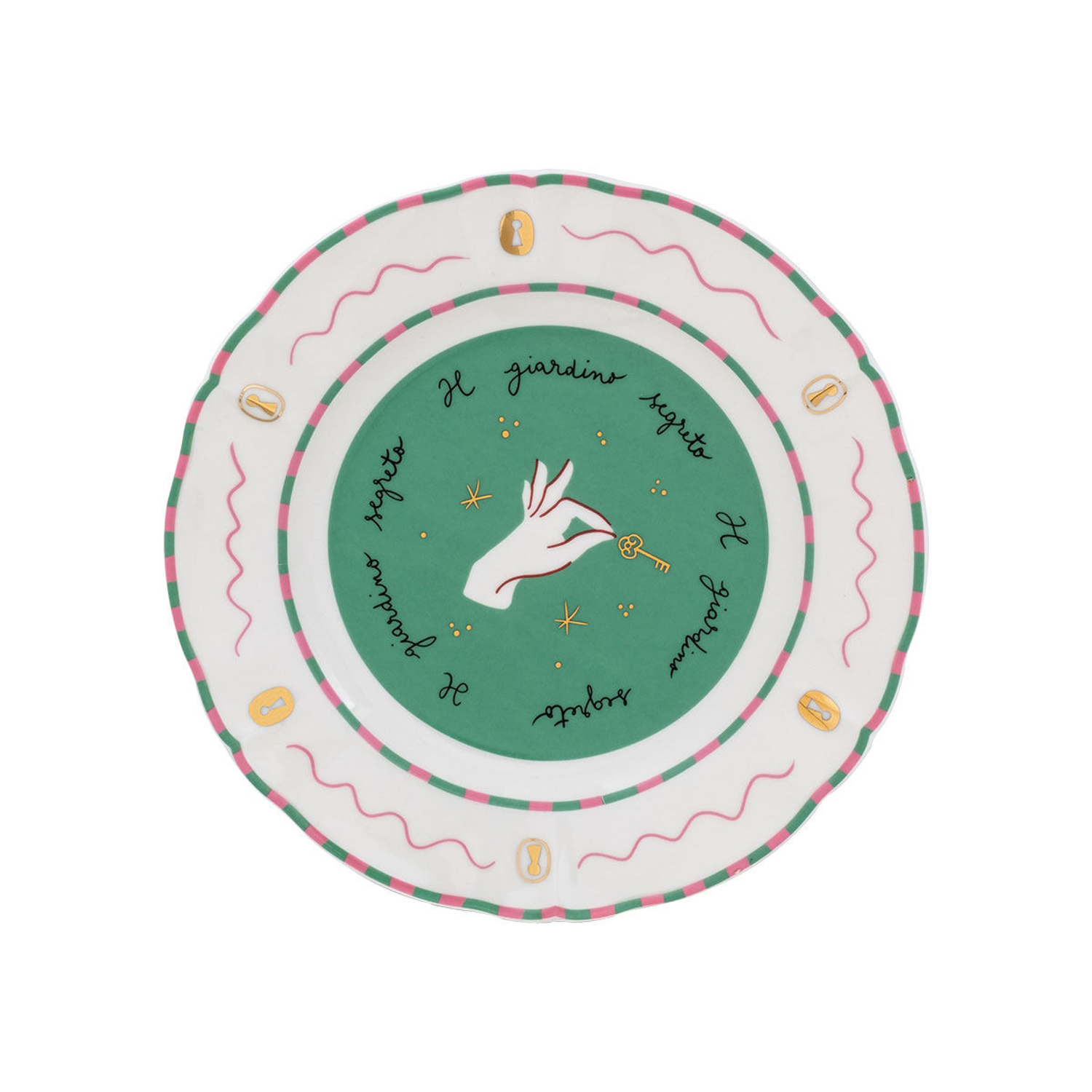 Bitossi Home Green - Dessert Plate Pangea - China - Designer Pangea