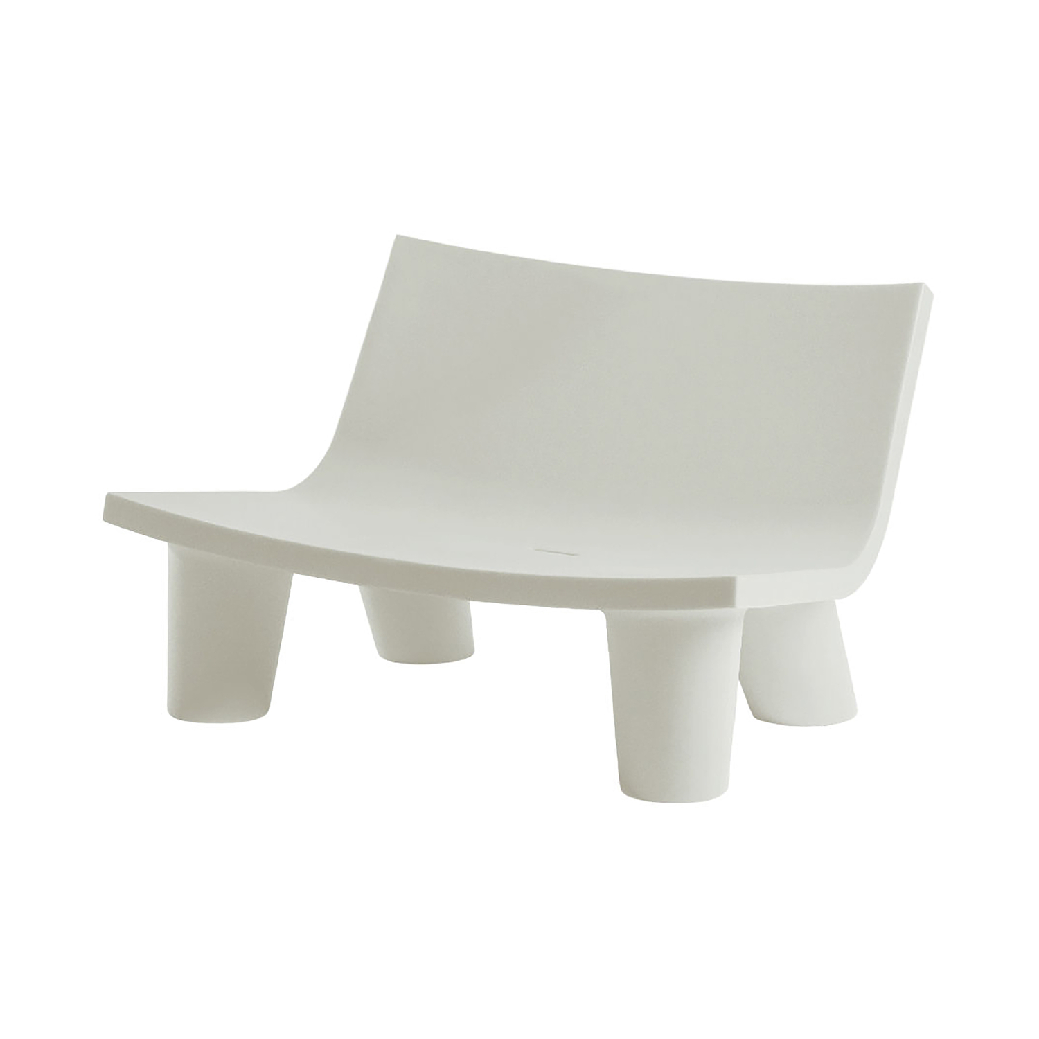 Slide White - 2-Seater Outdoor Sofa Low Lita - Recyclable Polyethylene - Designer Paola Navone