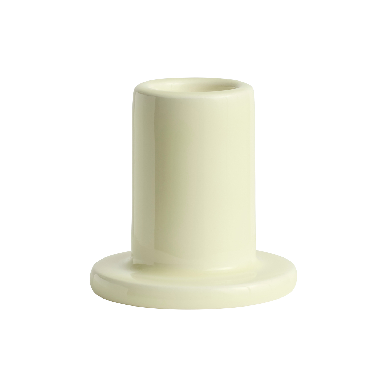 Hay White - Candle Stick Tube - Enamelled Earthenware