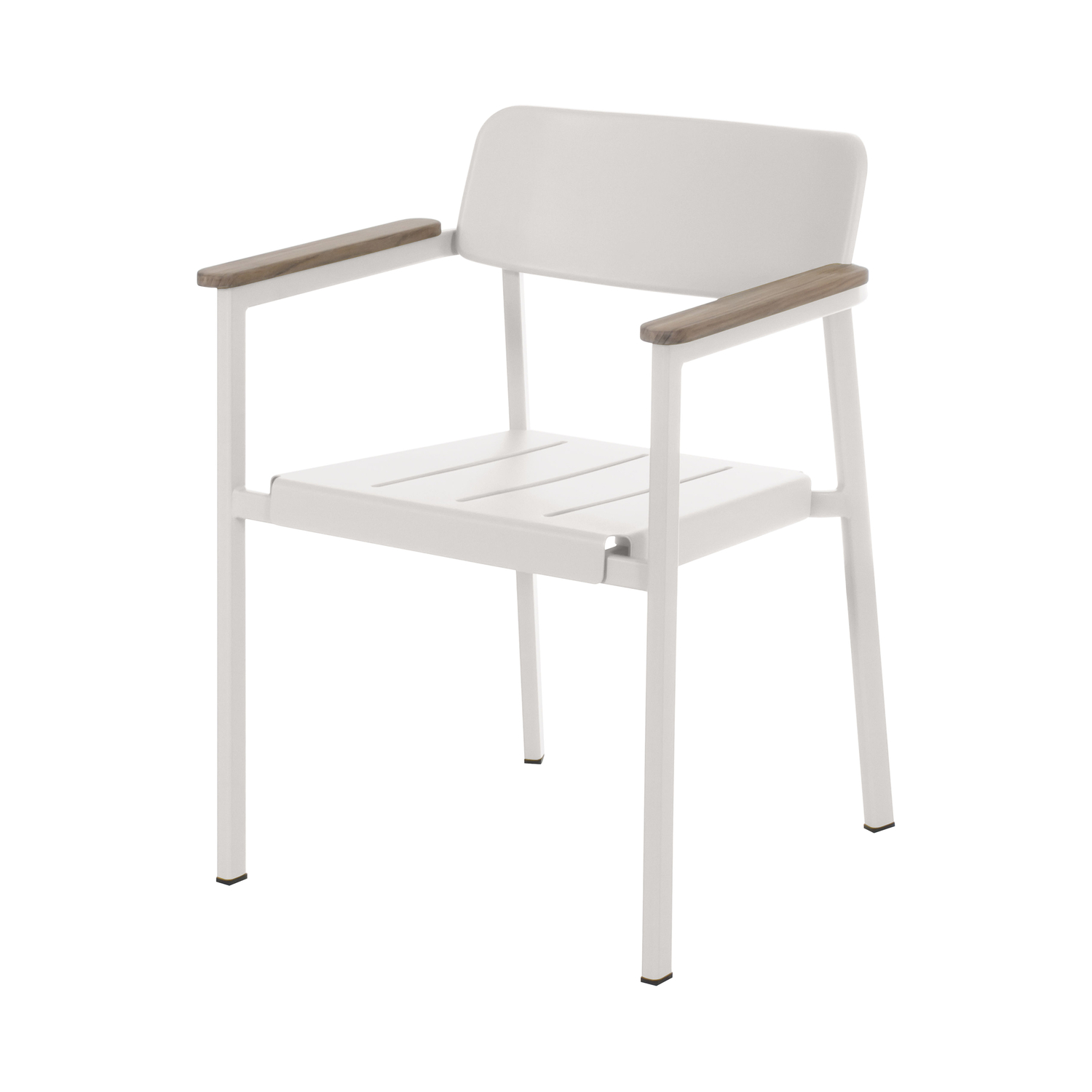 Emu White - Stackable Armchair Shine - Teak - Designer Arik Levy