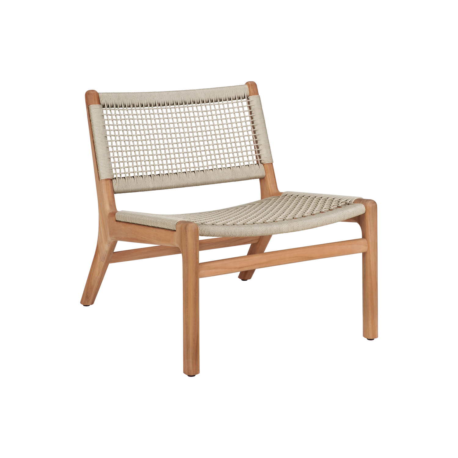 Ethnicraft Beige - Low Armchair Jack Outdoor - Solid Teak - Designer Jacques Deneef