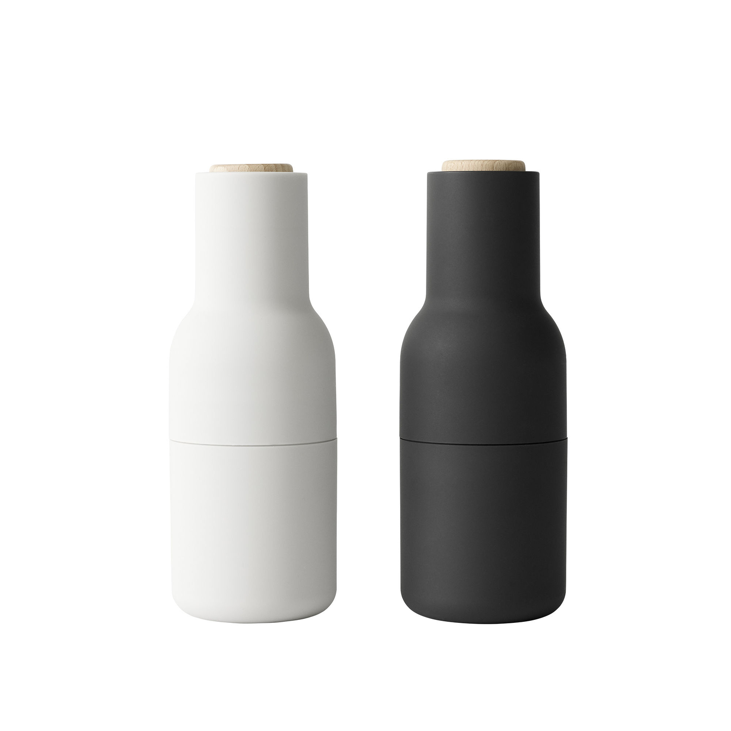 Audo Copenhagen - Pfeffer- Und Salzmühlen-Set Bottle - Schwarz - Soft-Touch-Kunststoffoberfläche - Designer Norm Architects