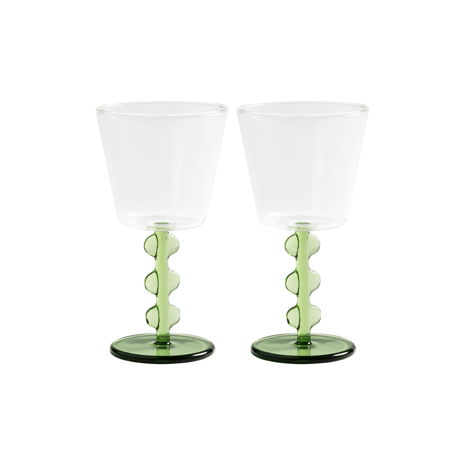 Klevering Green & - Set Of 2 Petal - Borosilicated Glass