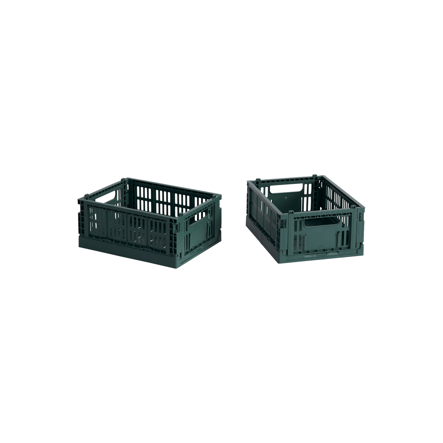 Hay Green - Set Of 2 Baskets Colour Crate - Recycled Polypropylene - Designer Studio