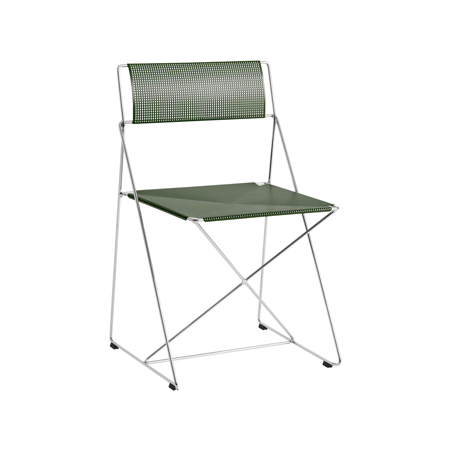 Hay Green - Stacking Chair X-Line - Chromed Steel - Designer Niels Jørgen Haugesen