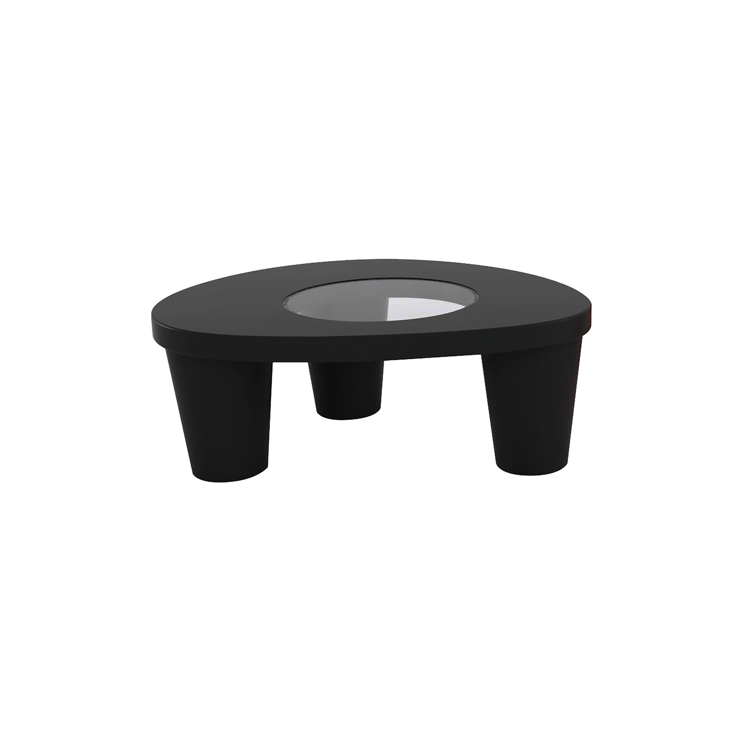 Slide Black - Coffee Table Low Lita - Recyclable Polyethylene - Designer Paola Navone