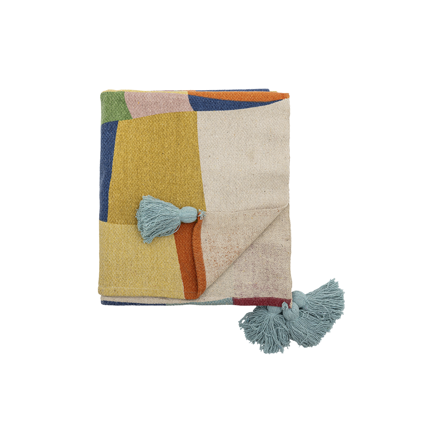 Bloomingville Blue/Orange/Pink - Plaid Colorine - Multicoloured - Recycled Cotton