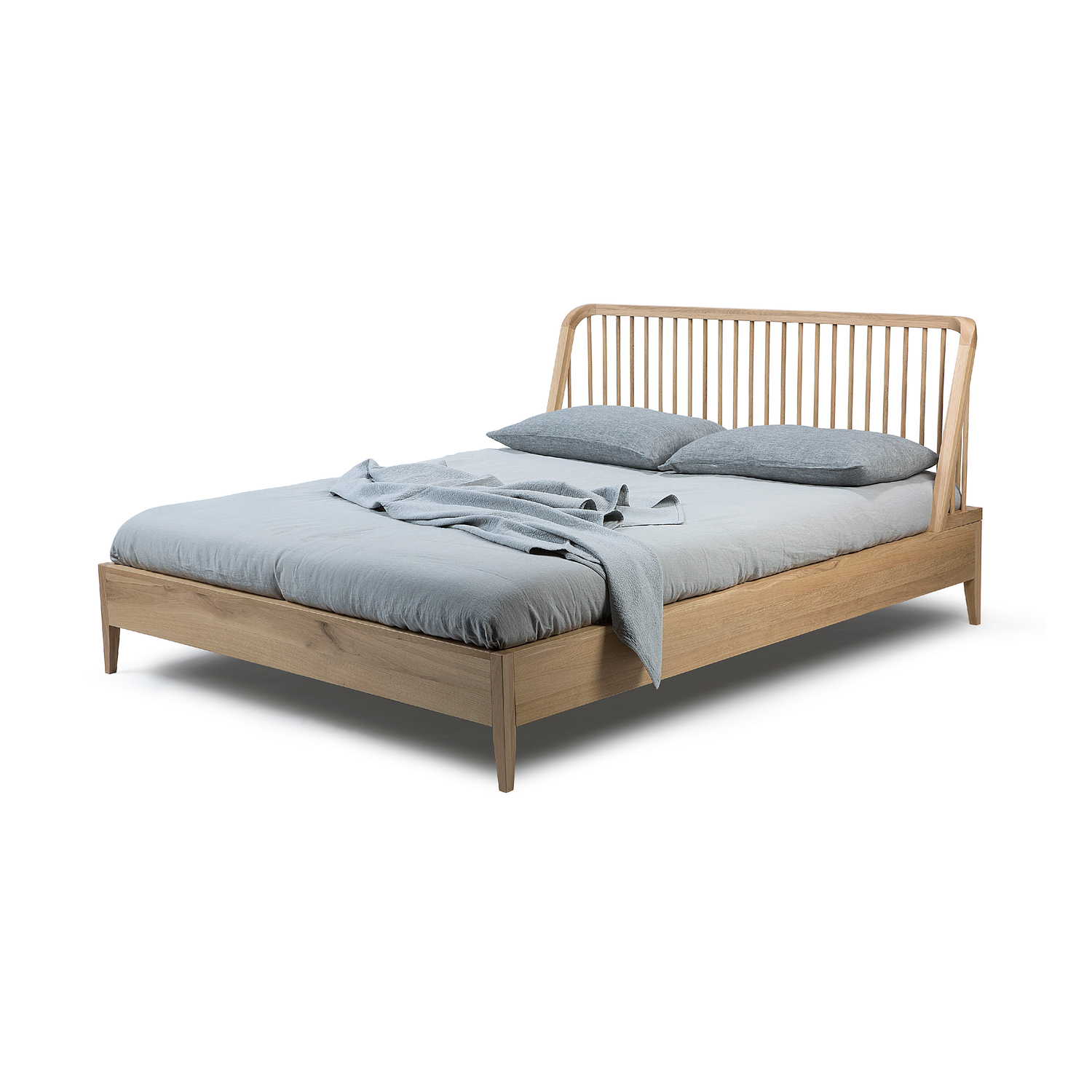 Ethnicraft - Double Bed Spindle - Natural Wood - Solid Oak - Designer Nathan Yong