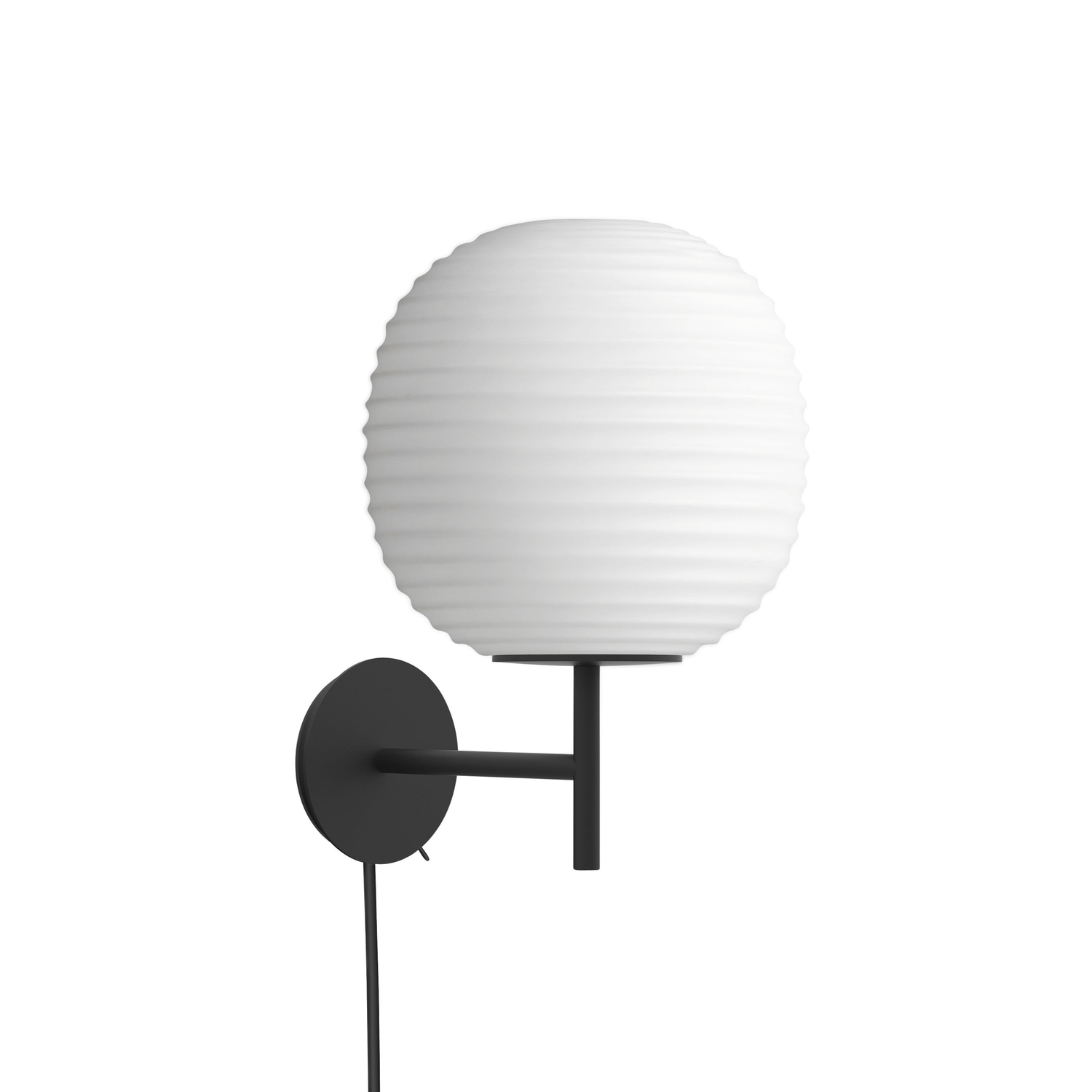 New Works Light/White - Wall With Plug Lantern - Ribbed Frosted Glass - Designer Anderssen & Voll
