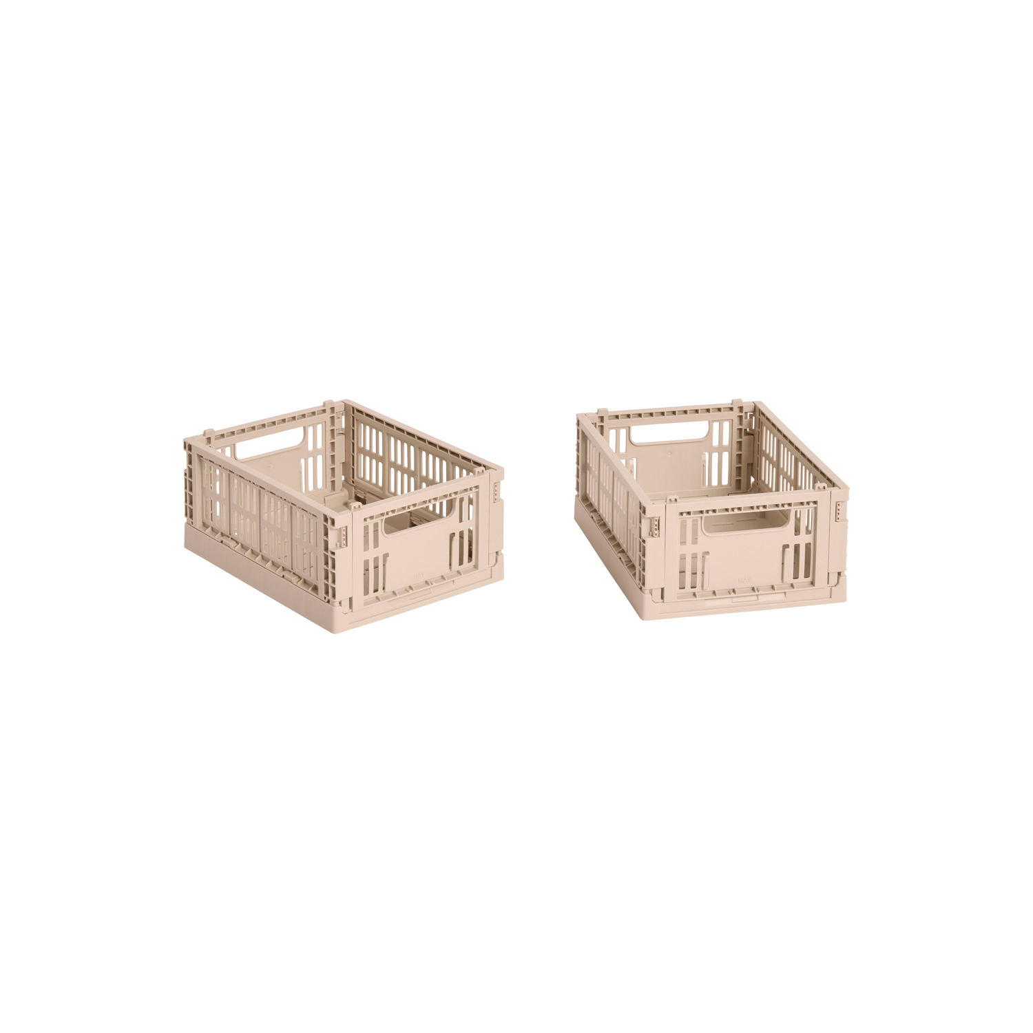 Hay Pink - Set Of 2 Baskets Colour Crate - Recycled Polypropylene - Designer Studio