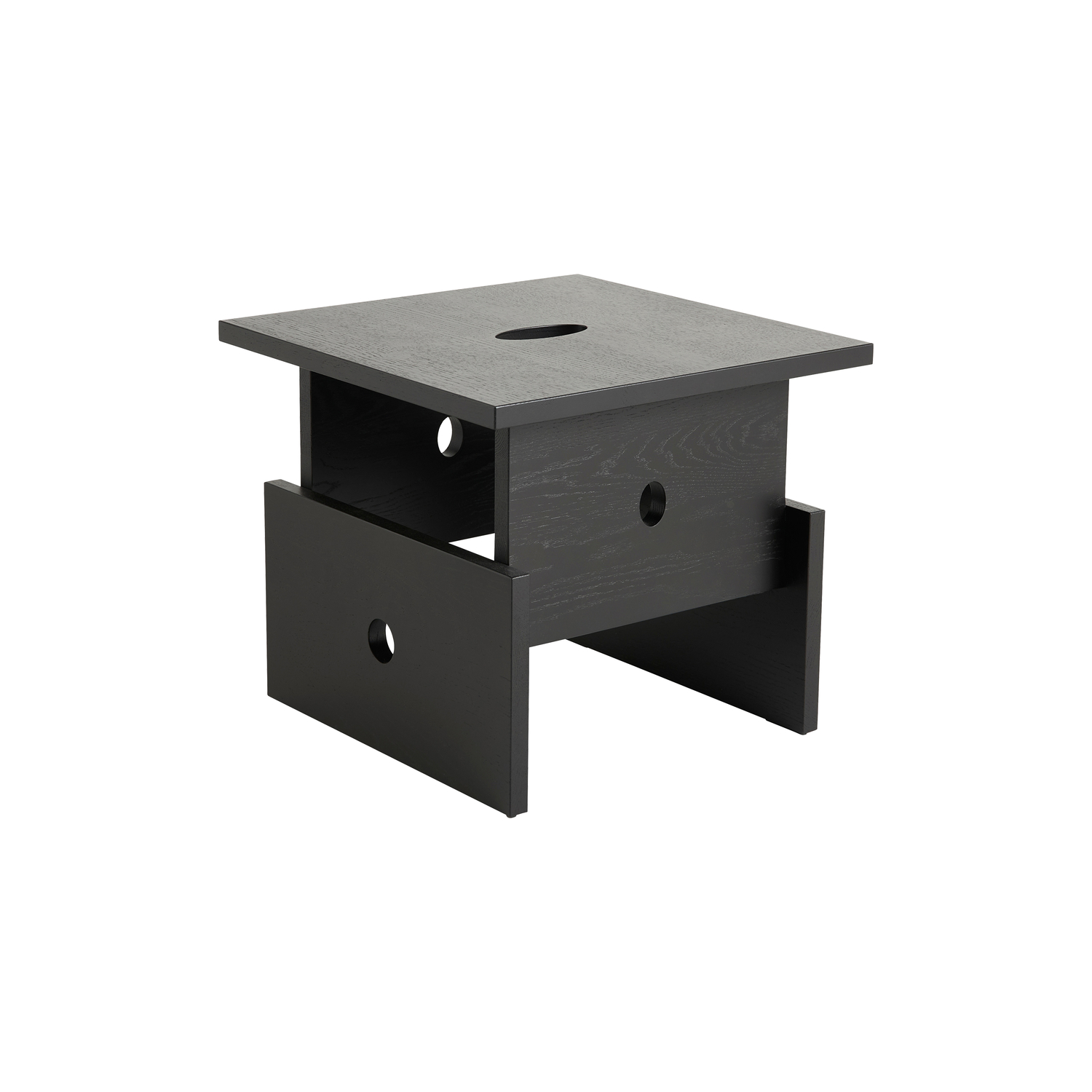 Hay Black - End Table Wood Box - Lacquered Solid Oak - Designer Jonathan Muecke
