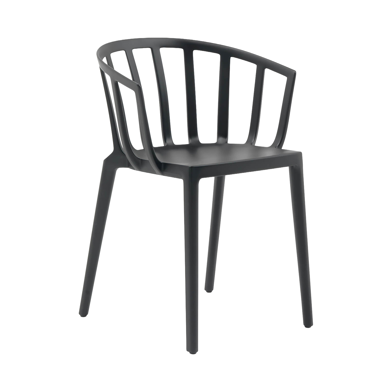 Kartell Black - Stackable Armchair Venice - Recycled Thermoplastic Technopolymer - Designer Philippe Starck