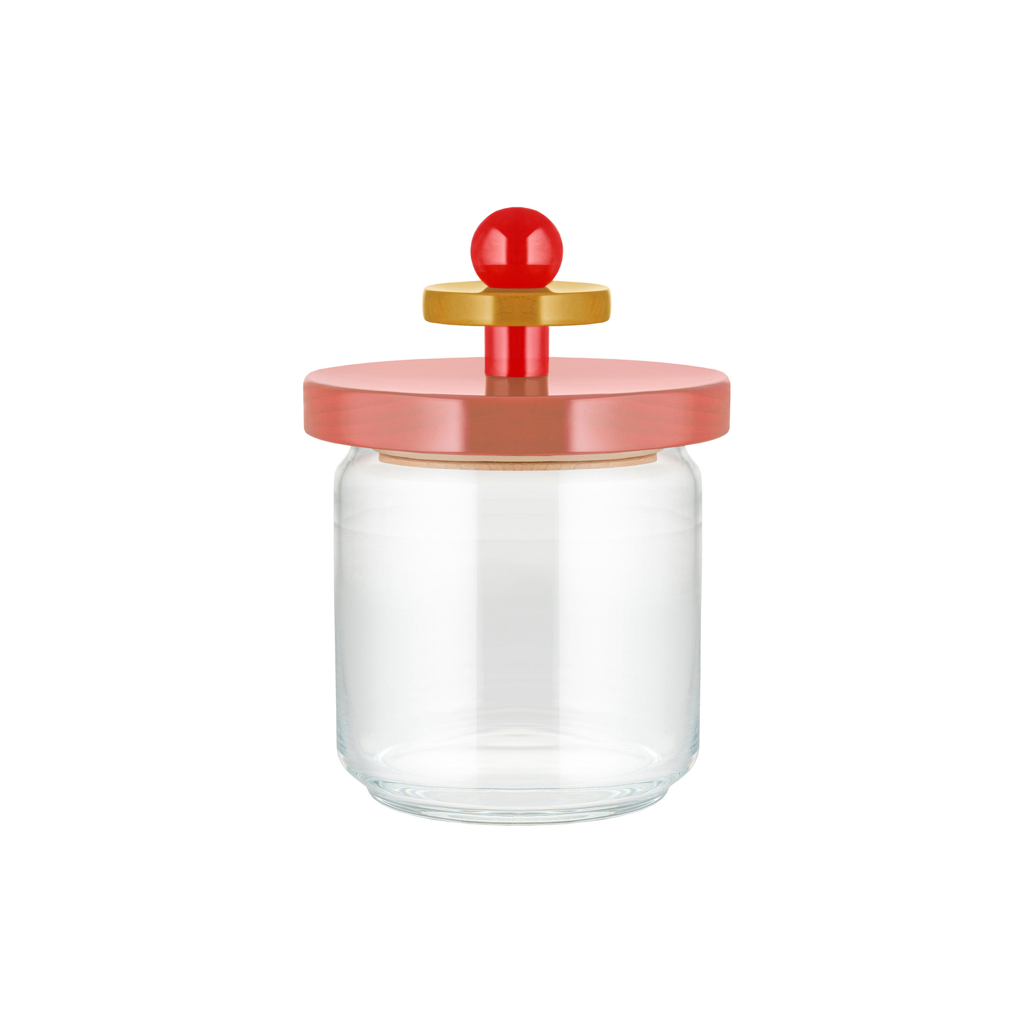 Alessi Pink - Airtight Jar 100 Values Collection - Fsc-Certified Solid Turned Lime Wood - Designer Ettore Sottsass