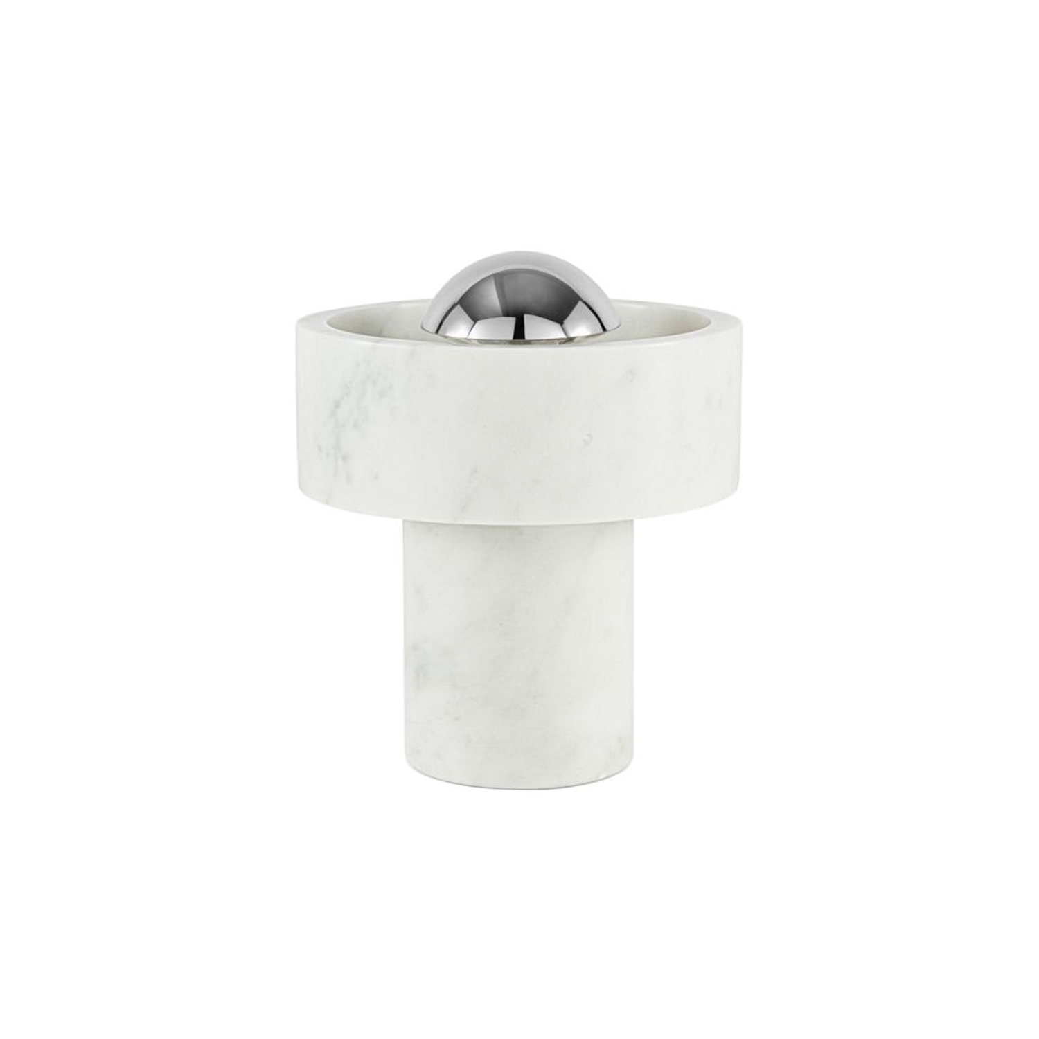 Tom Dixon White - Wireless Rechargeable Lamp Stone - Polished Steel - Designer