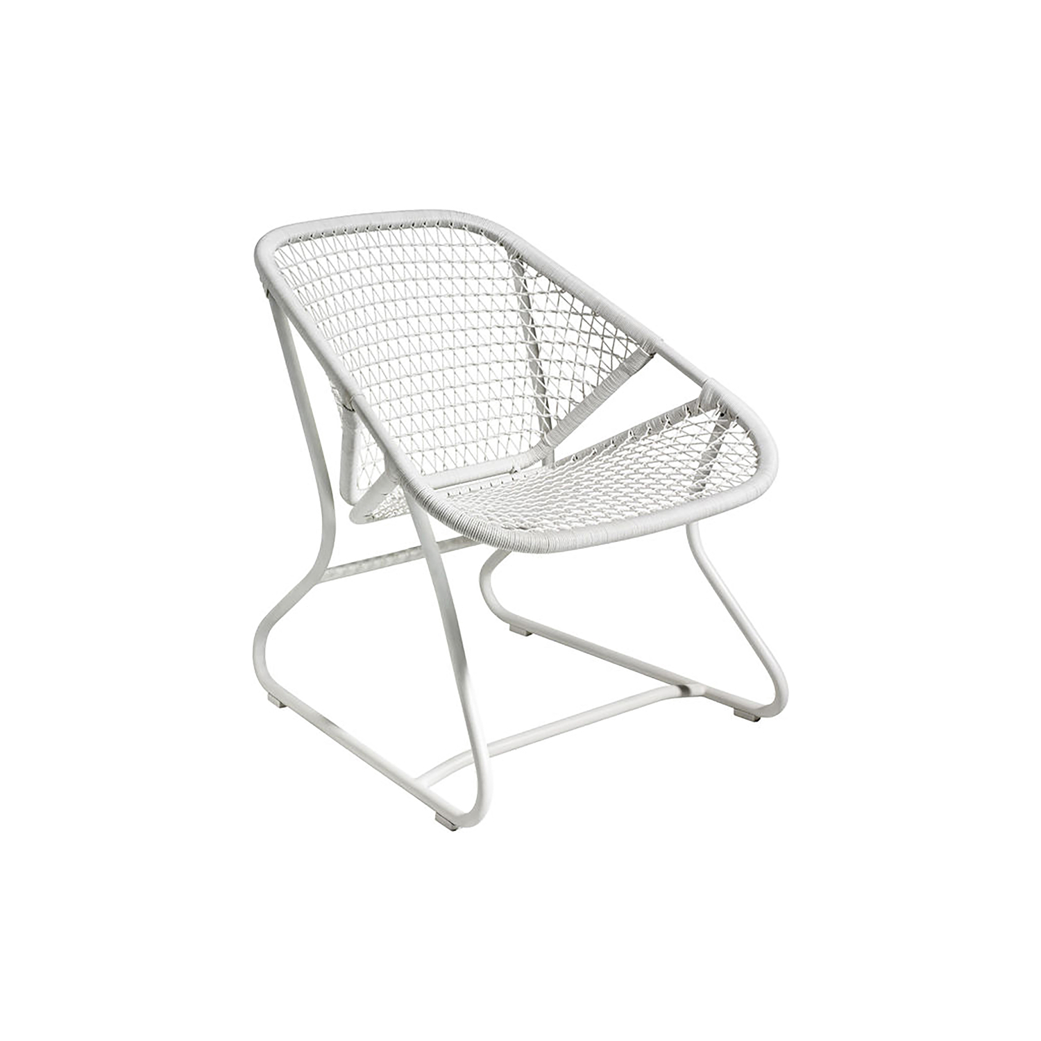 Fermob White - Low Armchair Sixties - Polymer Resin - Designer Frédéric Sofia