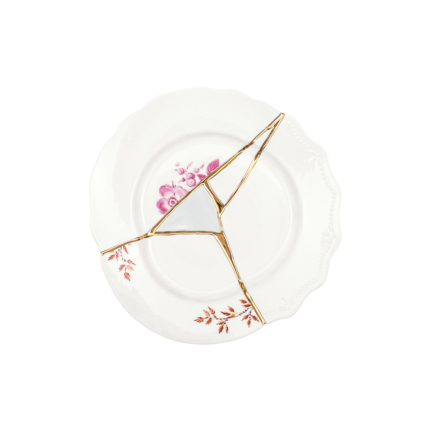 Seletti - Assiette à dessert Kintsugi - Blanc - Or - Designer Marcantonio Seletti - Assiette à dessert Kintsugi - Blanc - Or - Designer Marcantonio